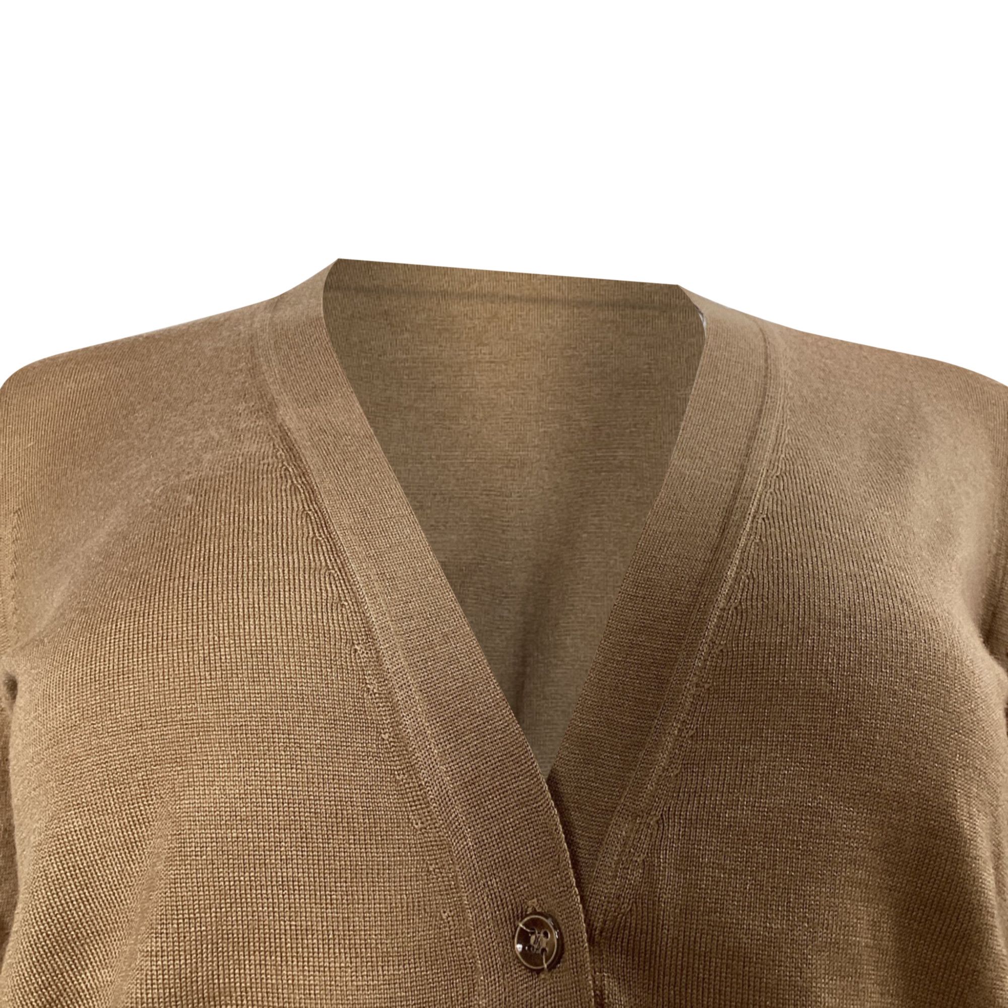 Saint Laurent Paris Saint Laurent V-neck Cardigan in Beige Cashmere Size S / US 4 / IT 40 - 3 Thumbnail