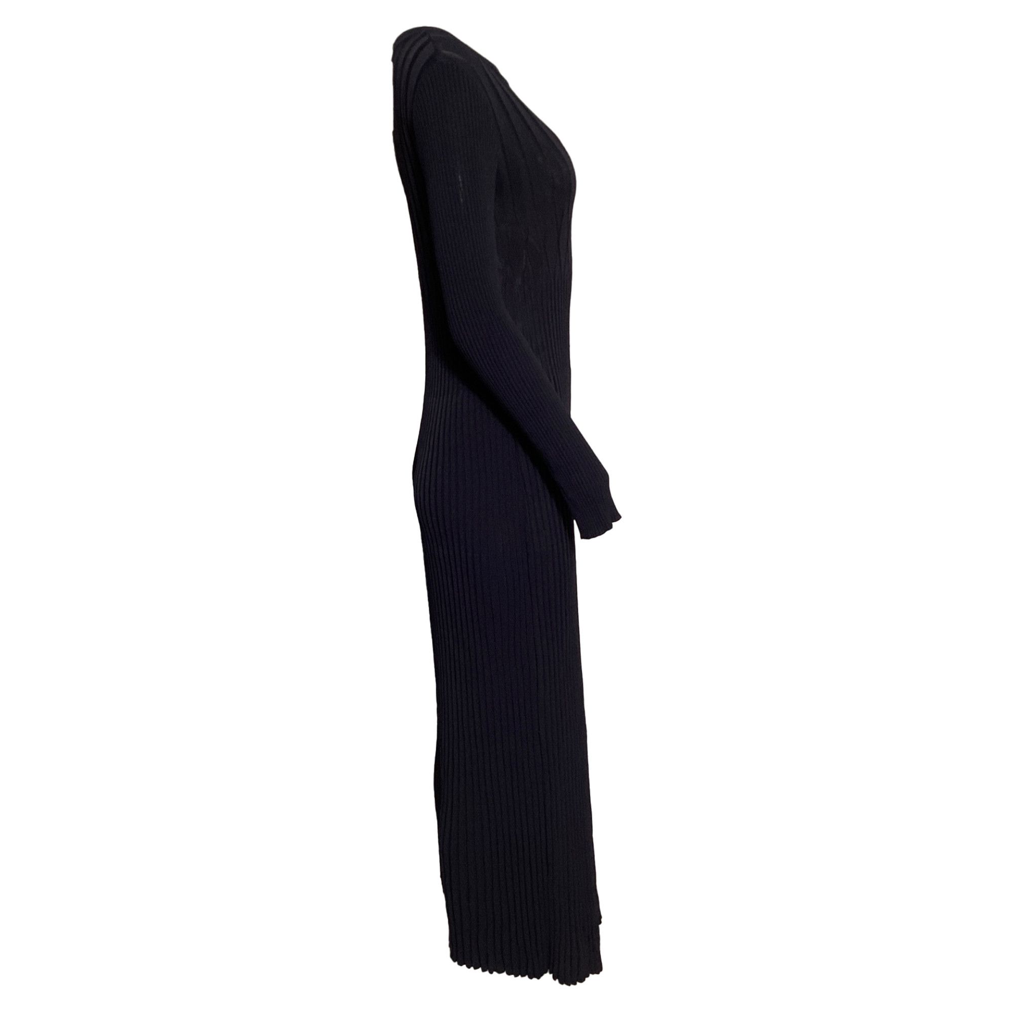 Max Mara Max Mara Long Knit Dress in Navy Blue Viscose Size L / US 10 / IT 46 - 2 Thumbnail