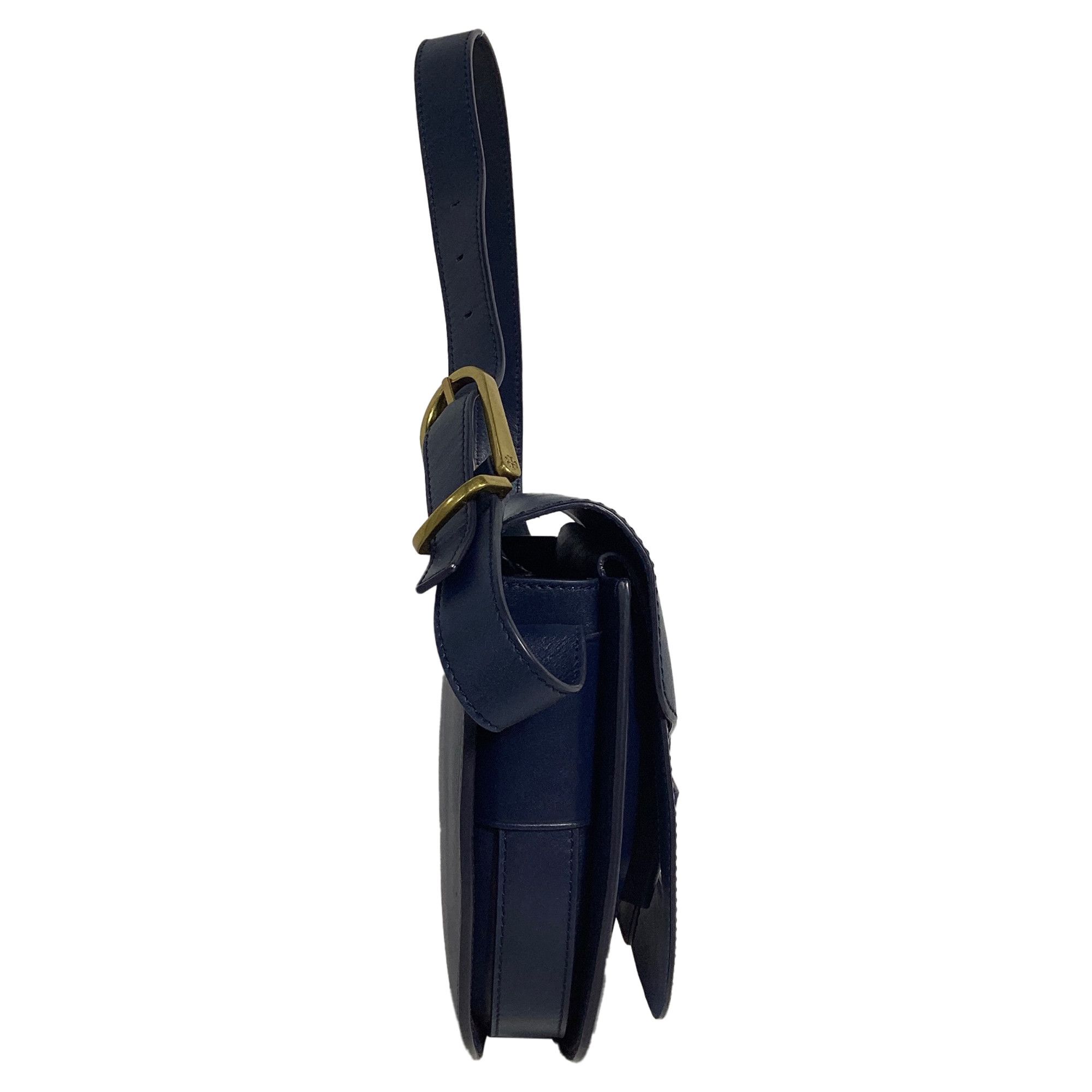 Tory Burch Tory Burch Flap Top Shoulder Bag in Navy Blue Leather Size ONE SIZE - 2 Thumbnail
