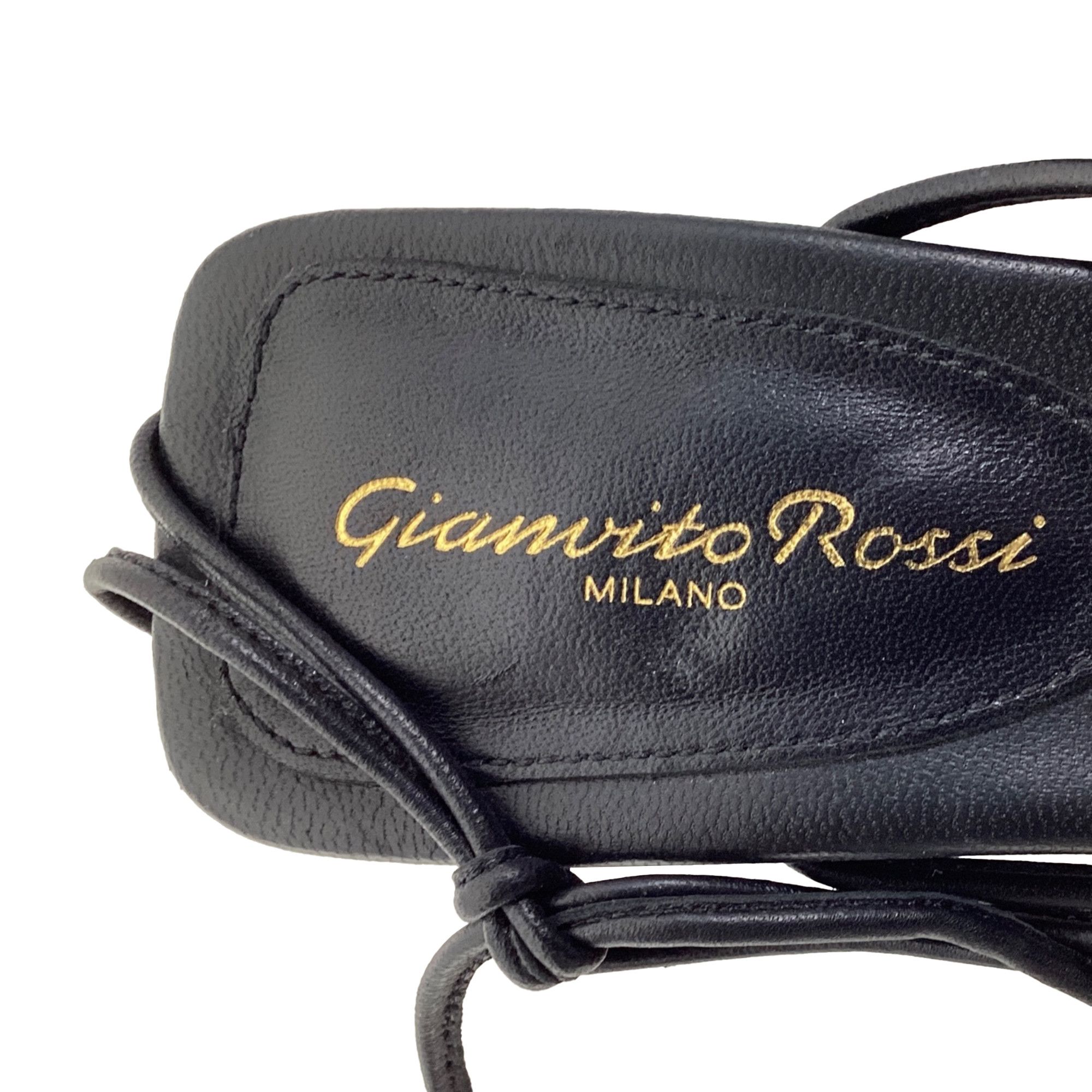 Gianvito Rossi Gianvito Rossi Minas 45 Knotted Sandal Heels in Black Leath Size US 8 / IT 38 - 7 Thumbnail