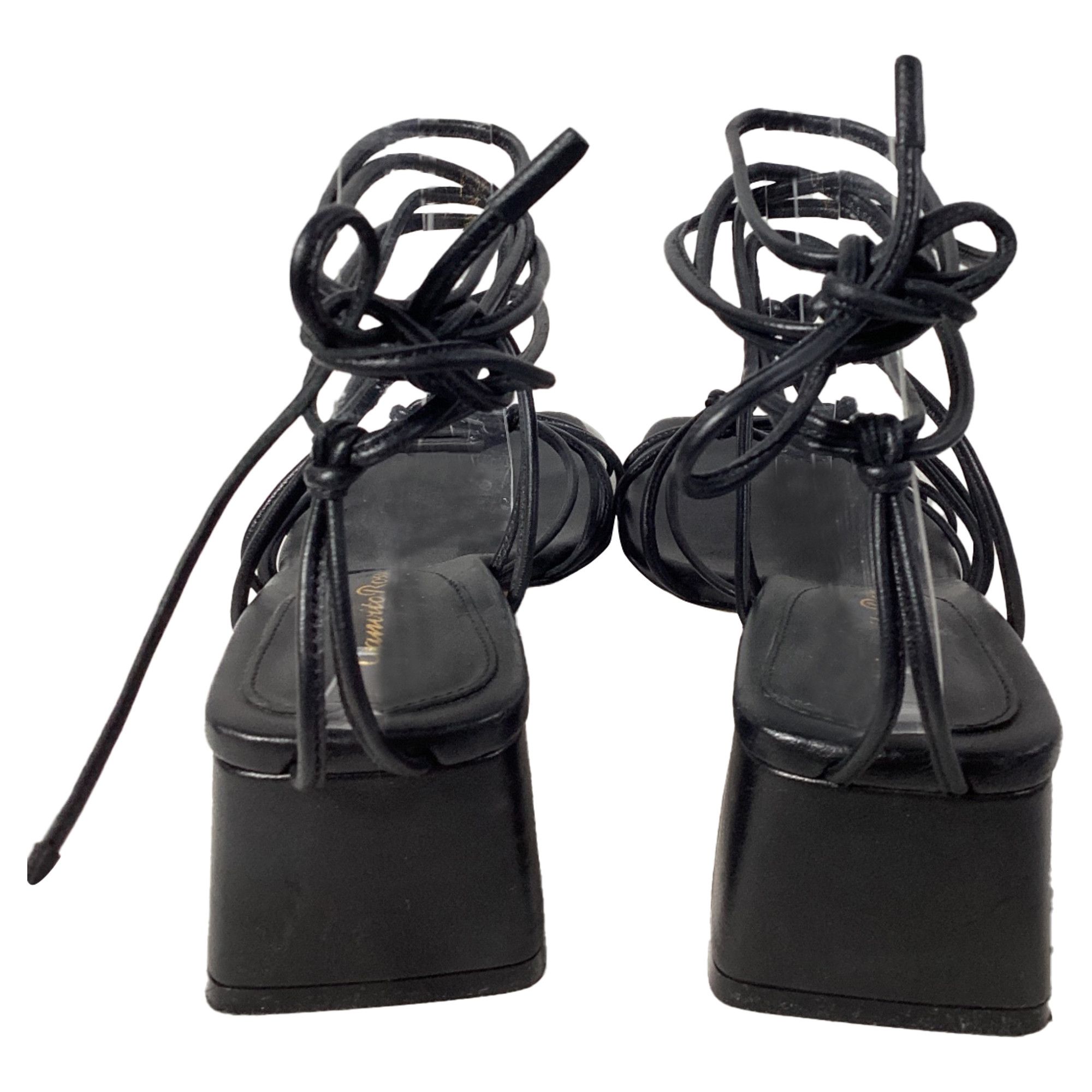 Gianvito Rossi Gianvito Rossi Minas 45 Knotted Sandal Heels in Black Leath Size US 8 / IT 38 - 5 Thumbnail