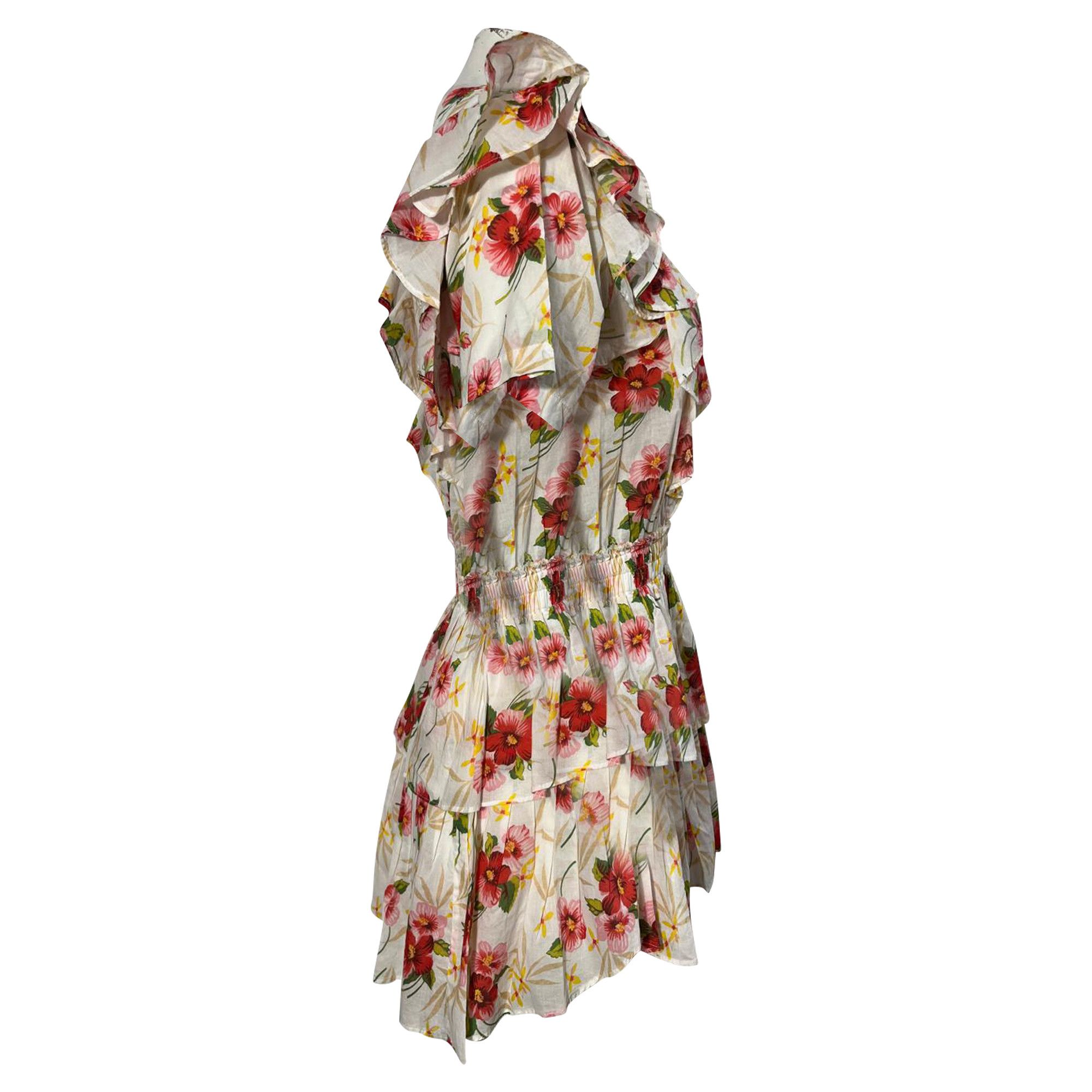 LoveShackFancy Loveshackfancy Natasha Floral Printed Mini Dress in Multico Size XS / US 0-2 / IT 36-38 - 5 Thumbnail