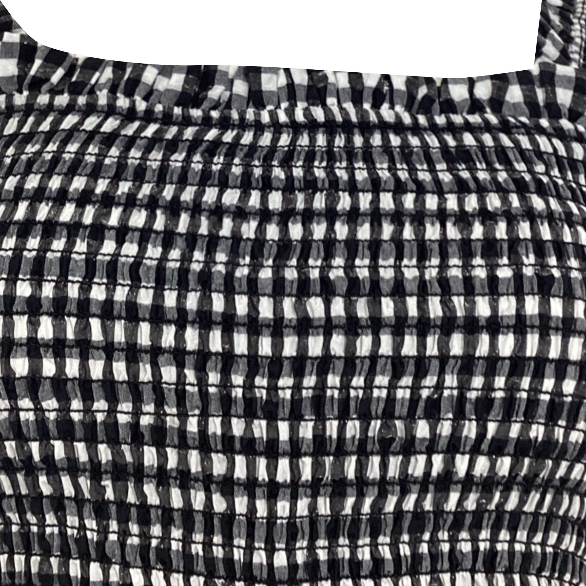 Ganni Ganni Gingham Puffed Sleeve Midi Dress in Black Cotton Size XS / US 0-2 / IT 36-38 - 3 Thumbnail