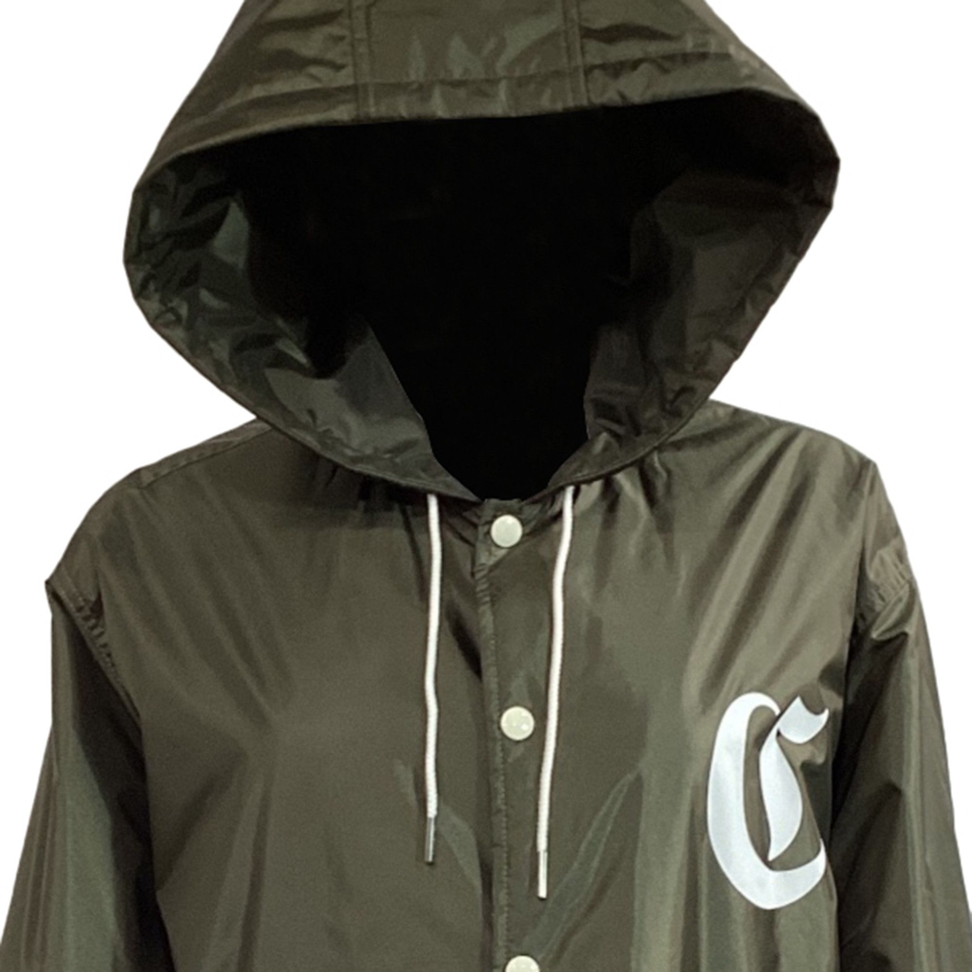 Celine Celine Logo-Print Hooded Jacket in Green Polyamide Size M / US 6-8 / IT 42-44 - 4 Thumbnail