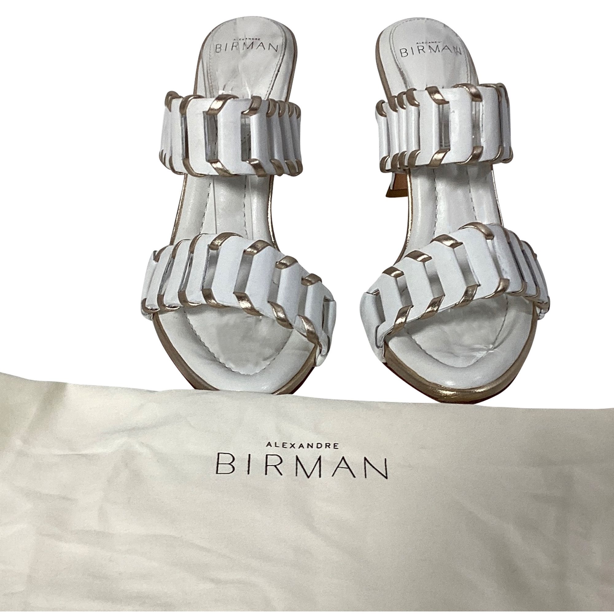 Alexandre Birman Alexandre Birman Claire Cutout Mules in White Leather Size US 9 / IT 39 - 6 Thumbnail