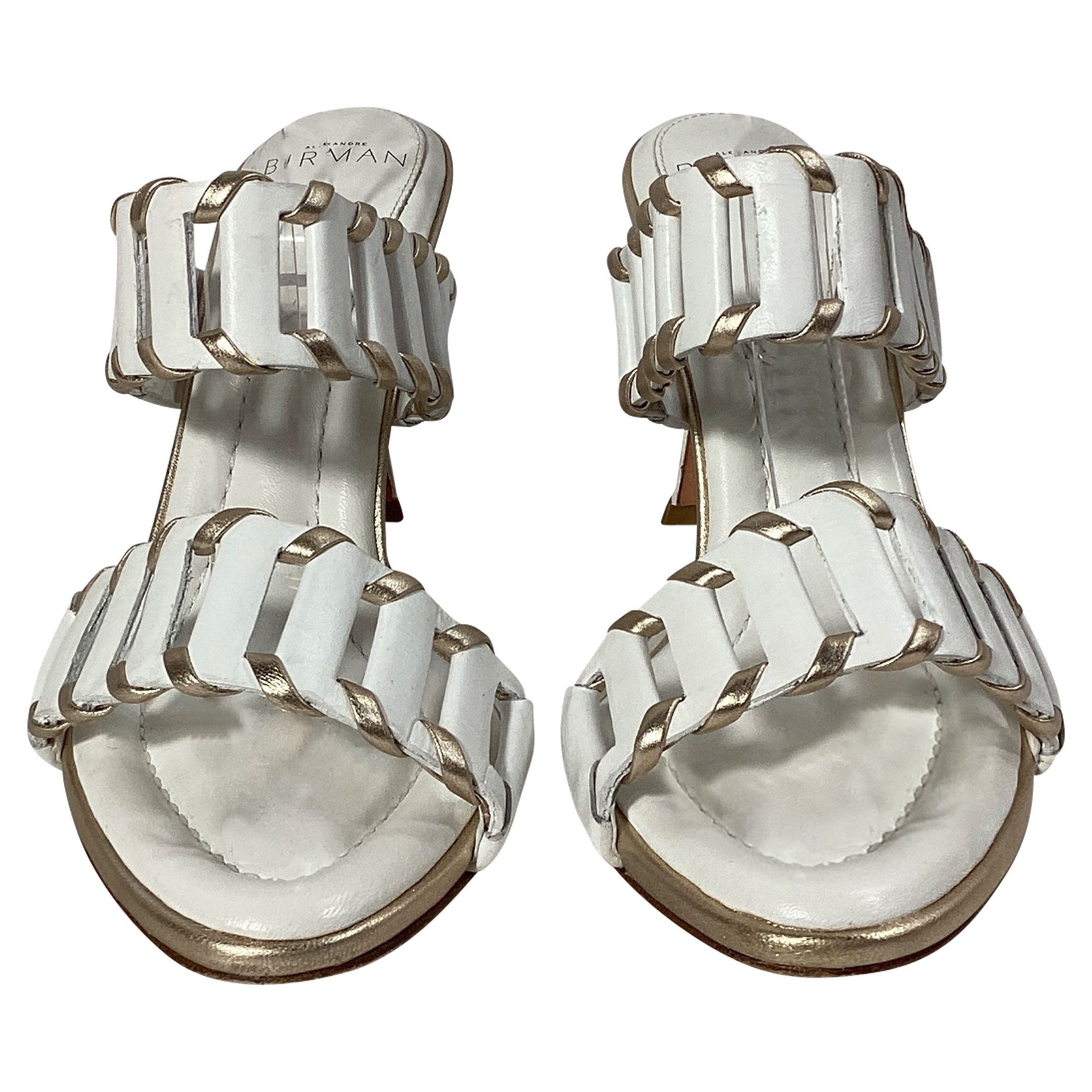 Alexandre Birman Alexandre Birman Claire Cutout Mules in White Leather Size US 9 / IT 39 - 2 Thumbnail