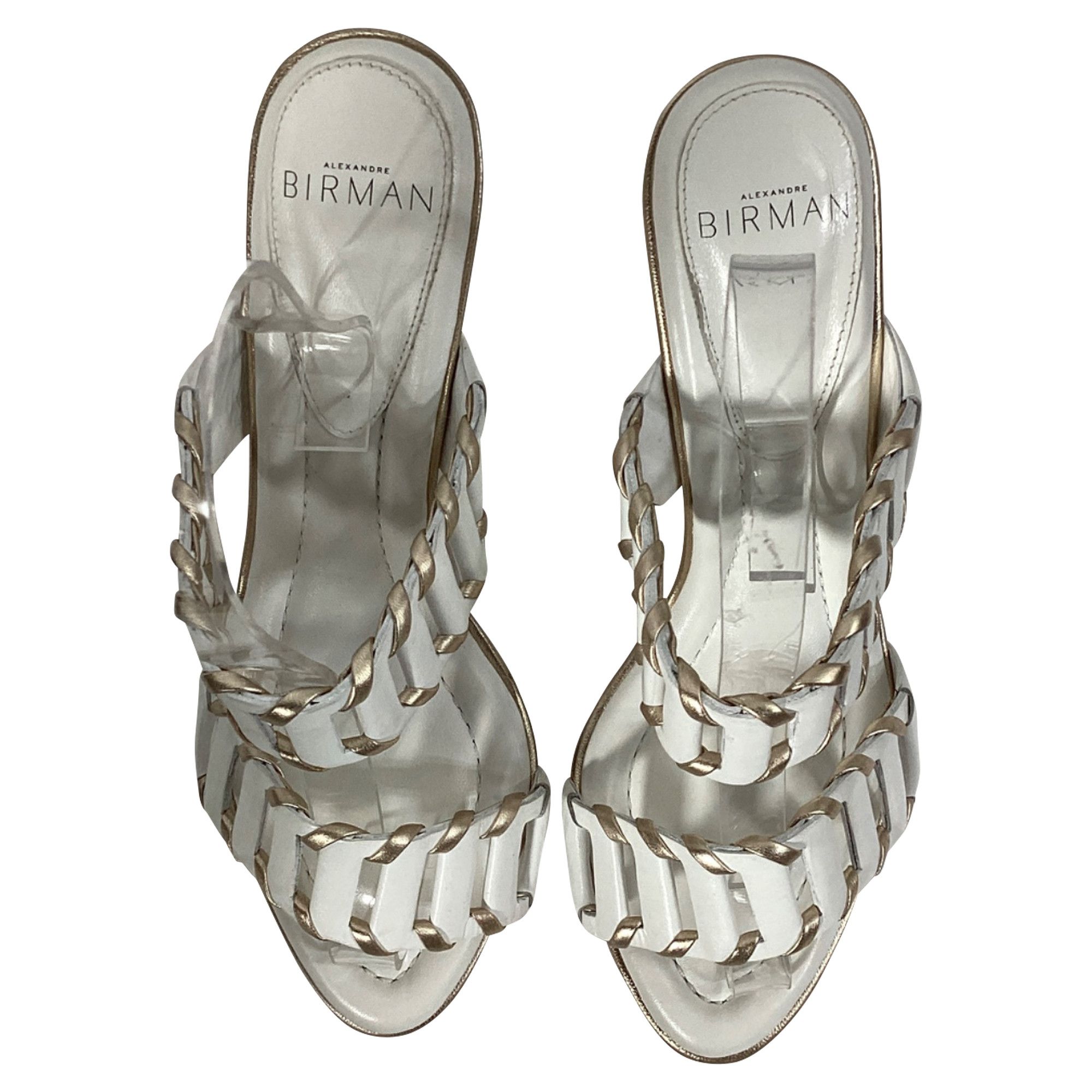 Alexandre Birman Alexandre Birman Claire Cutout Mules in White Leather Size US 9 / IT 39 - 5 Thumbnail