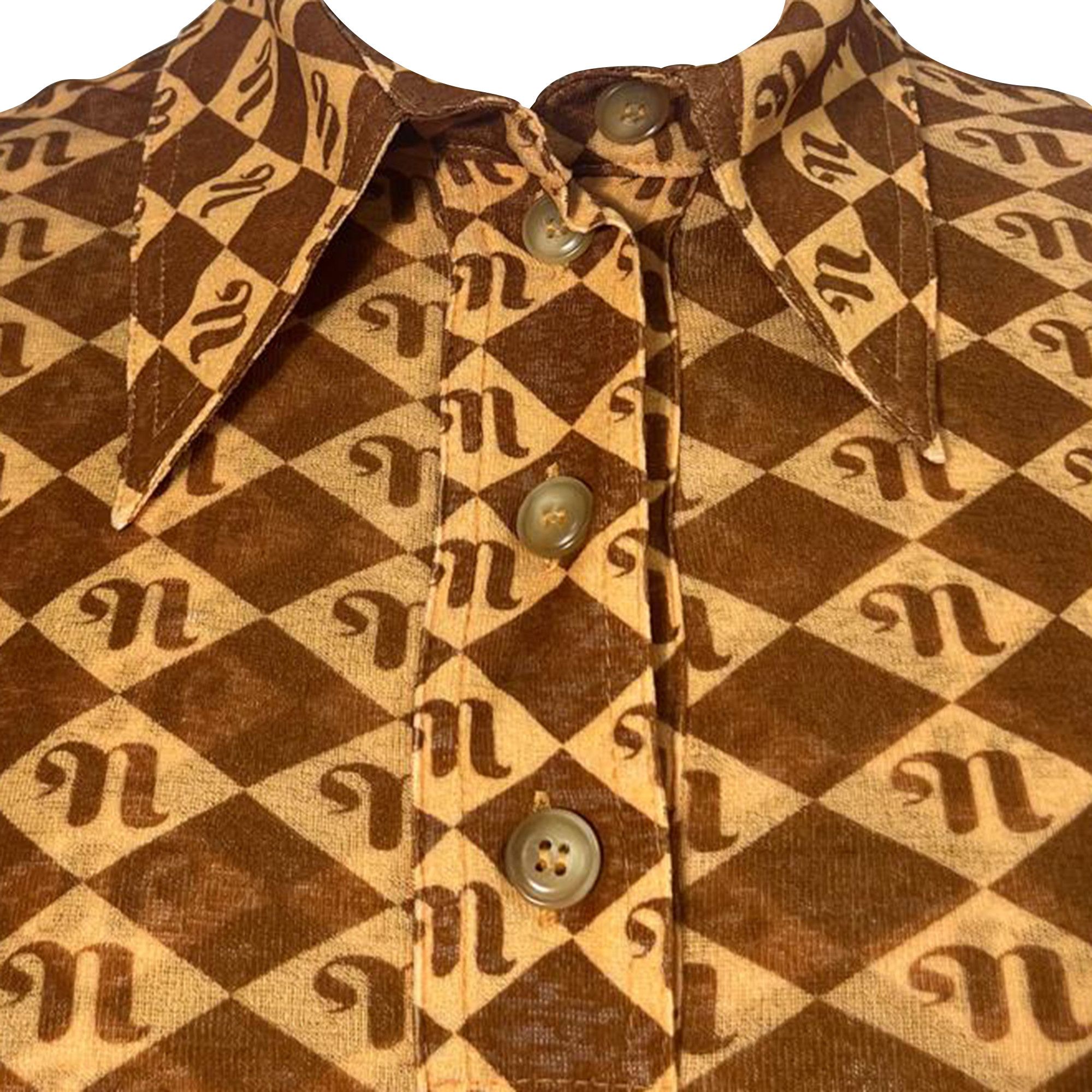 Nanushka Nanushka Monogram Print Midi Dress in Brown Recycled Polyest Size S / US 4 / IT 40 - 2 Thumbnail