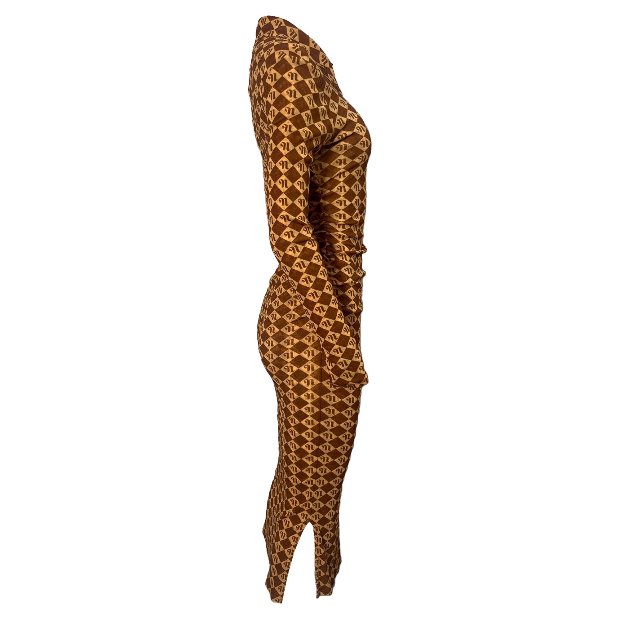 Nanushka Nanushka Monogram Print Midi Dress in Brown Recycled Polyest Size S / US 4 / IT 40 - 5 Thumbnail