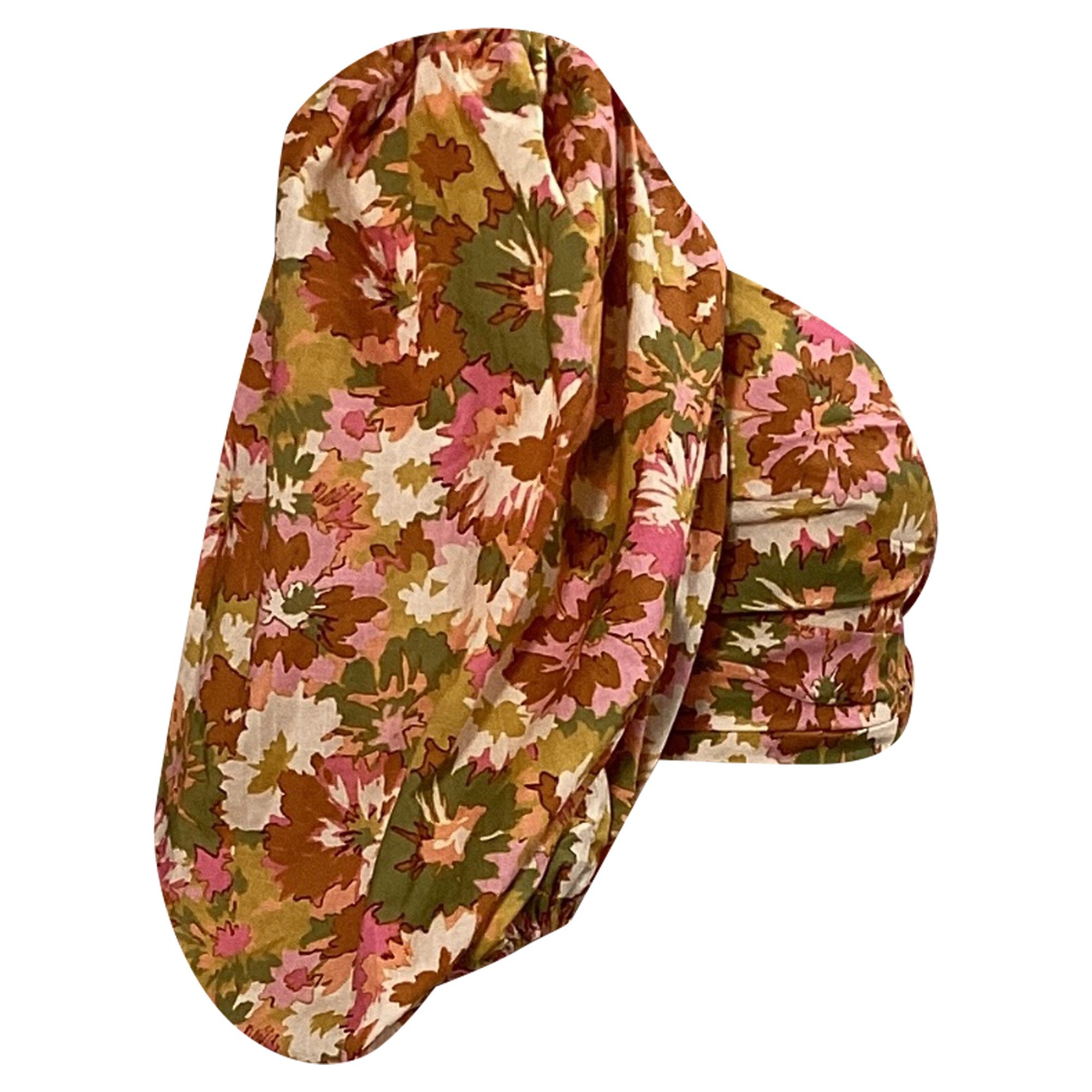 Zimmermann Zimmermann Violet Floral-Print Cropped Top in Multicolor Cot Size XS / US 0-2 / IT 36-38 - 2 Thumbnail