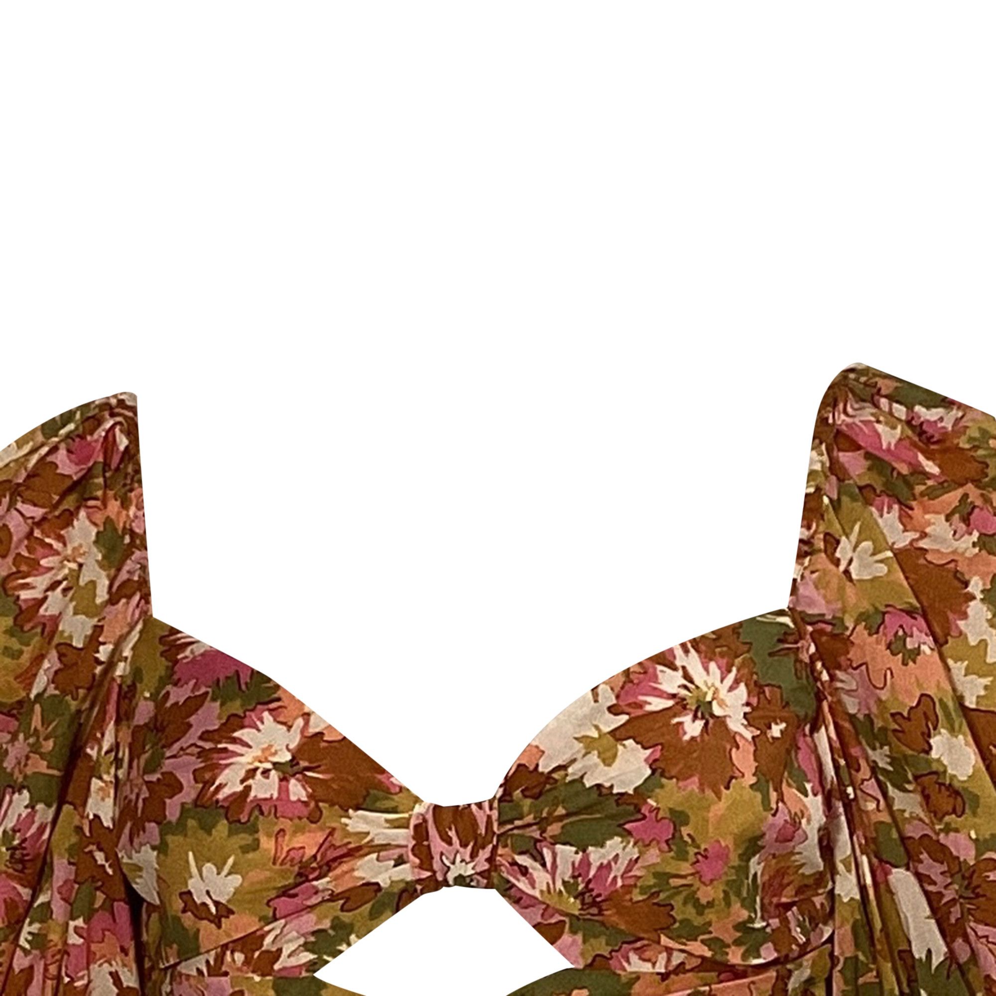 Zimmermann Zimmermann Violet Floral-Print Cropped Top in Multicolor Cot Size XS / US 0-2 / IT 36-38 - 4 Thumbnail