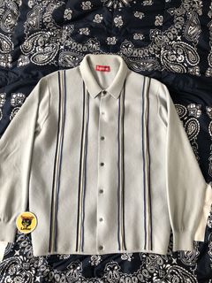 Supreme Striped Polo Sweater | Grailed