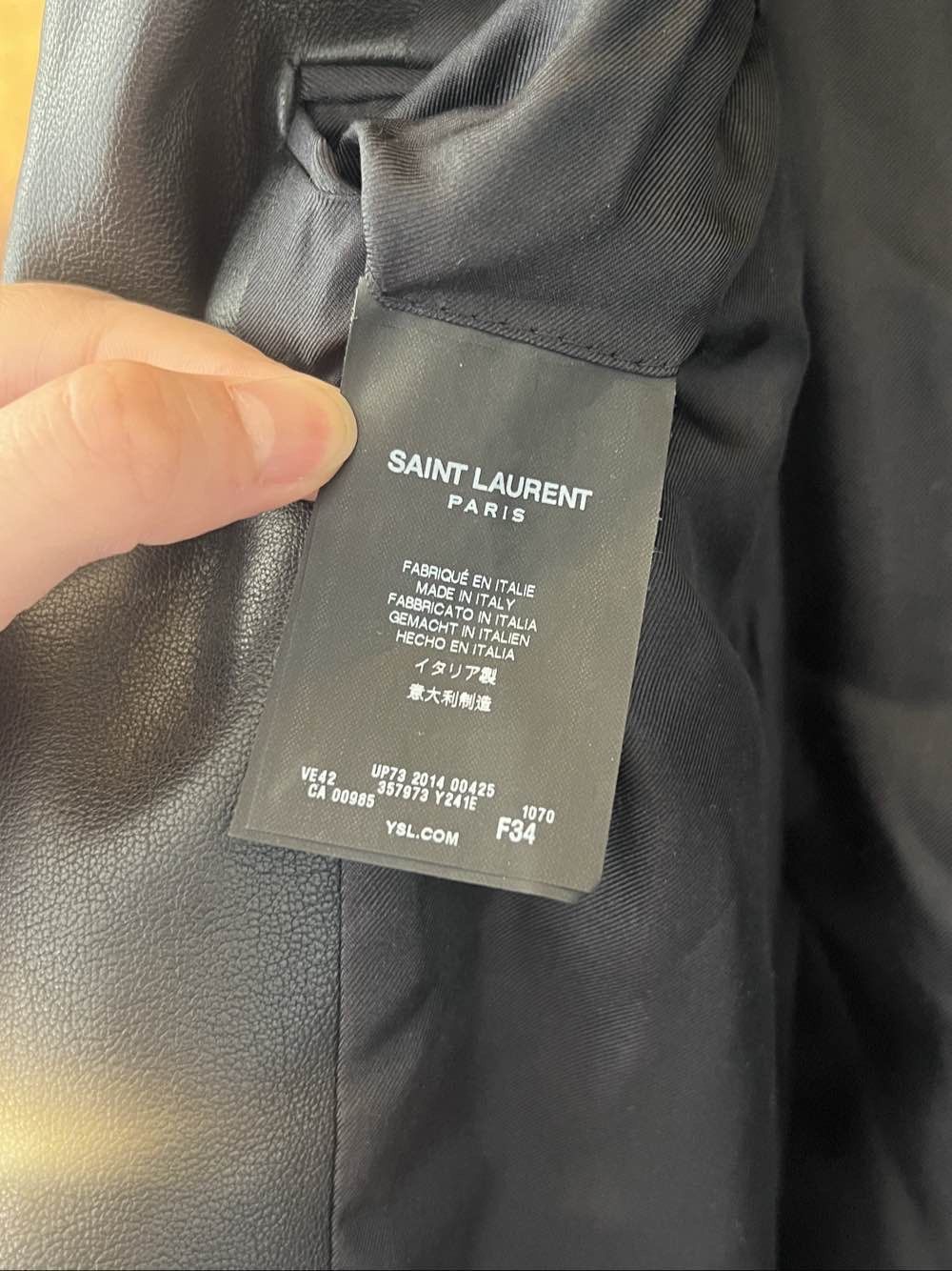 Saint Laurent Paris Saint Laurent Houndstooth Leather Lapel Blazer Size 34 Size XS / US 0-2 / IT 36-38 - 4 Thumbnail