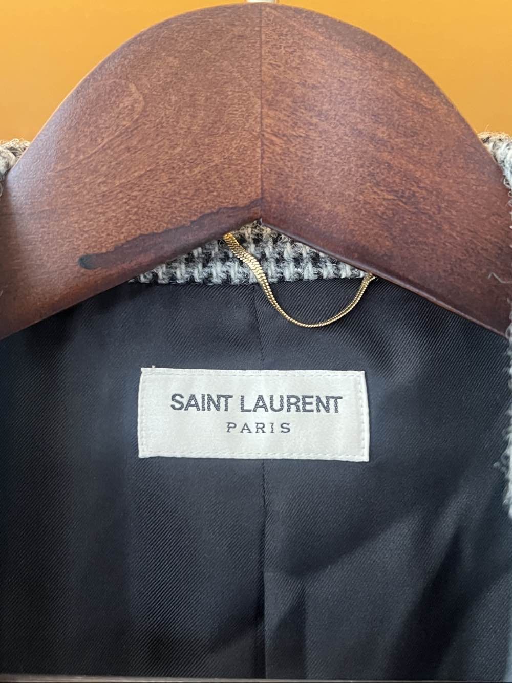 Saint Laurent Paris Saint Laurent Houndstooth Leather Lapel Blazer Size 34 Size XS / US 0-2 / IT 36-38 - 3 Thumbnail