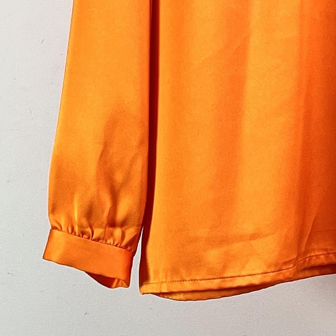 Saint Laurent Paris Saint Laurent Orange Long Sleeve Blouse Size 38 Size S / US 4 / IT 40 - 6 Thumbnail