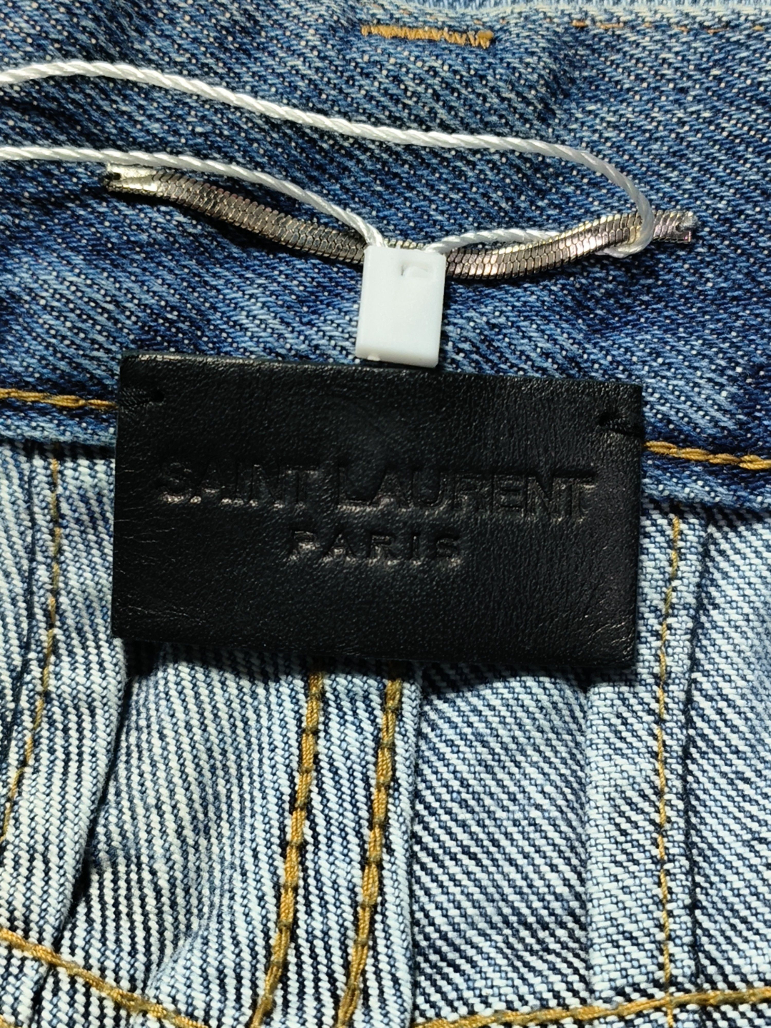Saint Laurent Paris Saint Laurent Distressed Denim Jeans Size 29 Size US 29 - 3 Thumbnail