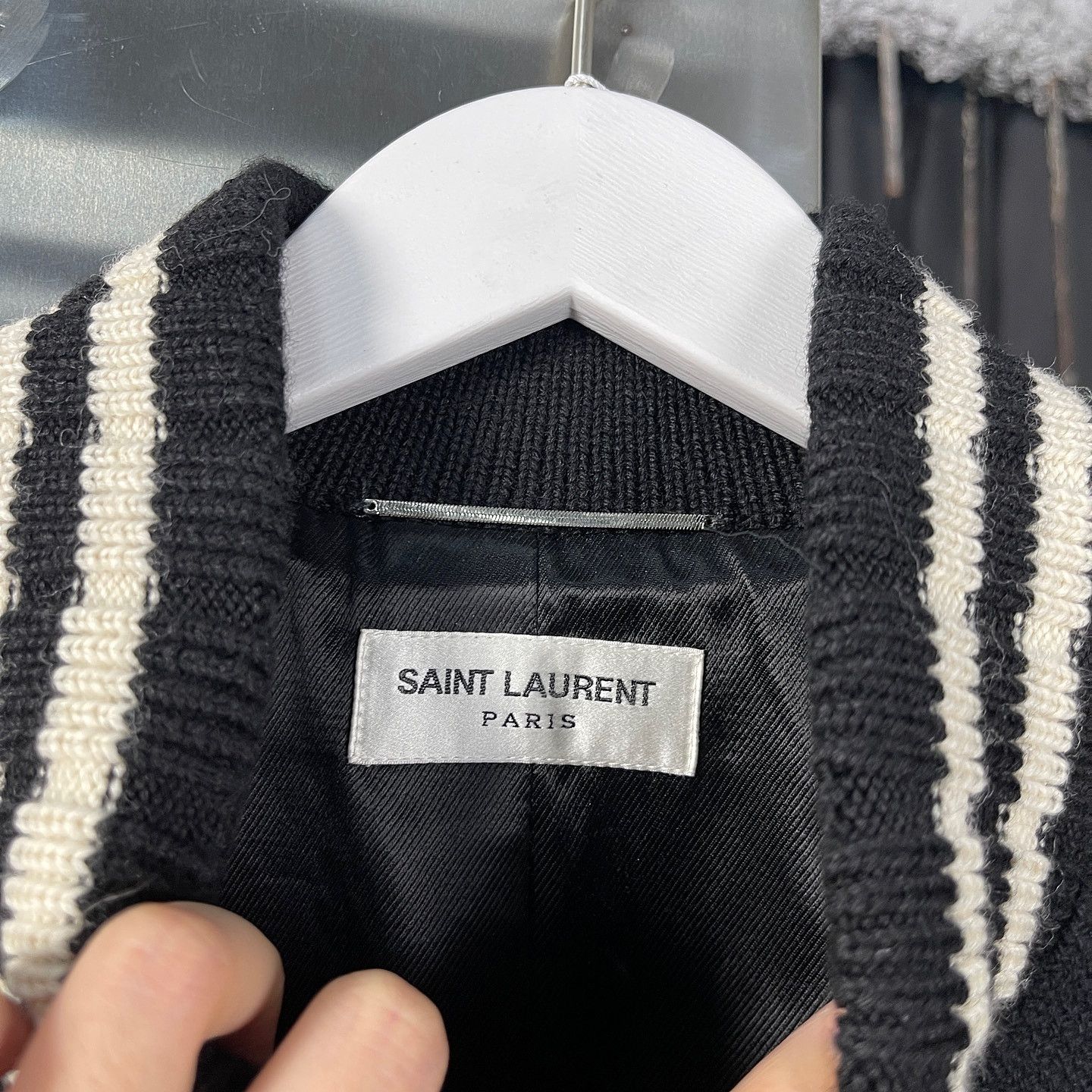 Saint Laurent Paris Saint Laurent Script Logo Varsity Bomber Jacket Size L Size US L / EU 52-54 / 3 - 3 Thumbnail