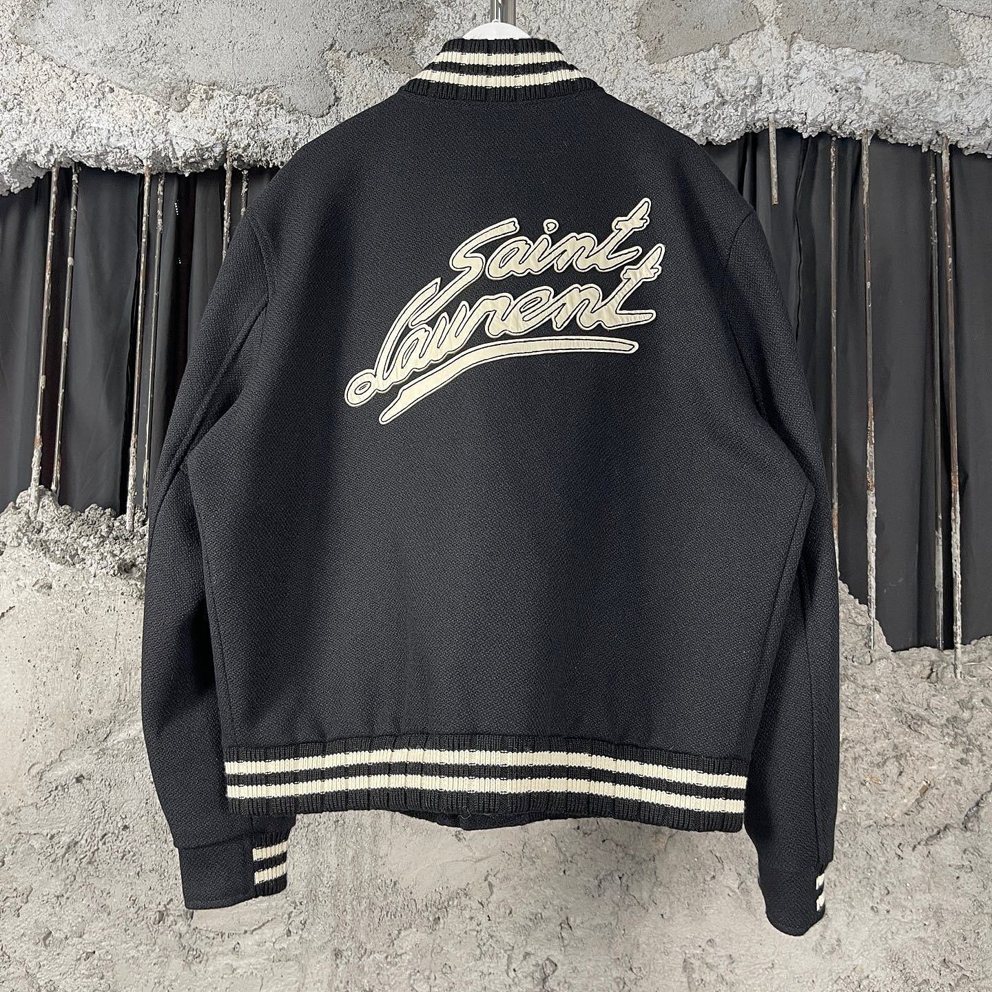 Saint Laurent Paris Saint Laurent Script Logo Varsity Bomber Jacket Size L Size US L / EU 52-54 / 3 - 2 Thumbnail