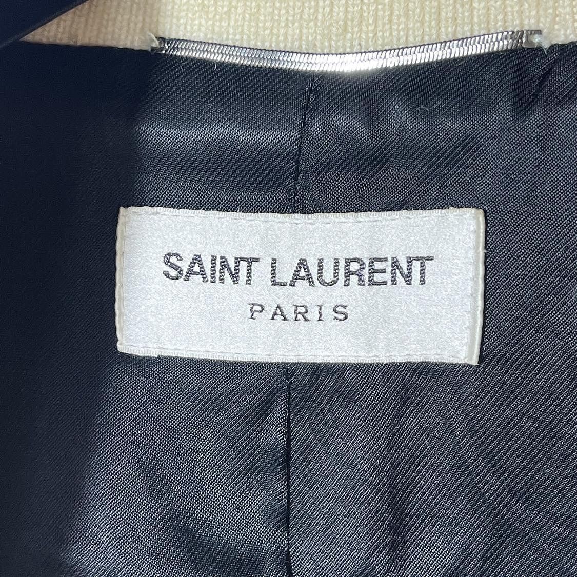 Saint Laurent Paris Saint Laurent Striped Wool Leather Bomber Jacket Size 48 Size US M / EU 48-50 / 2 - 3 Thumbnail