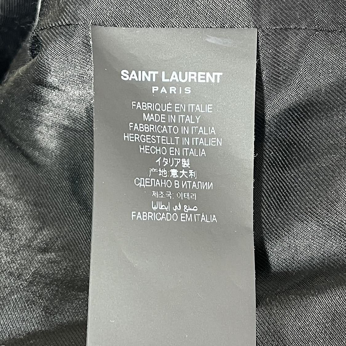 Saint Laurent Paris Saint Laurent Striped Wool Leather Bomber Jacket Size 48 Size US M / EU 48-50 / 2 - 4 Thumbnail