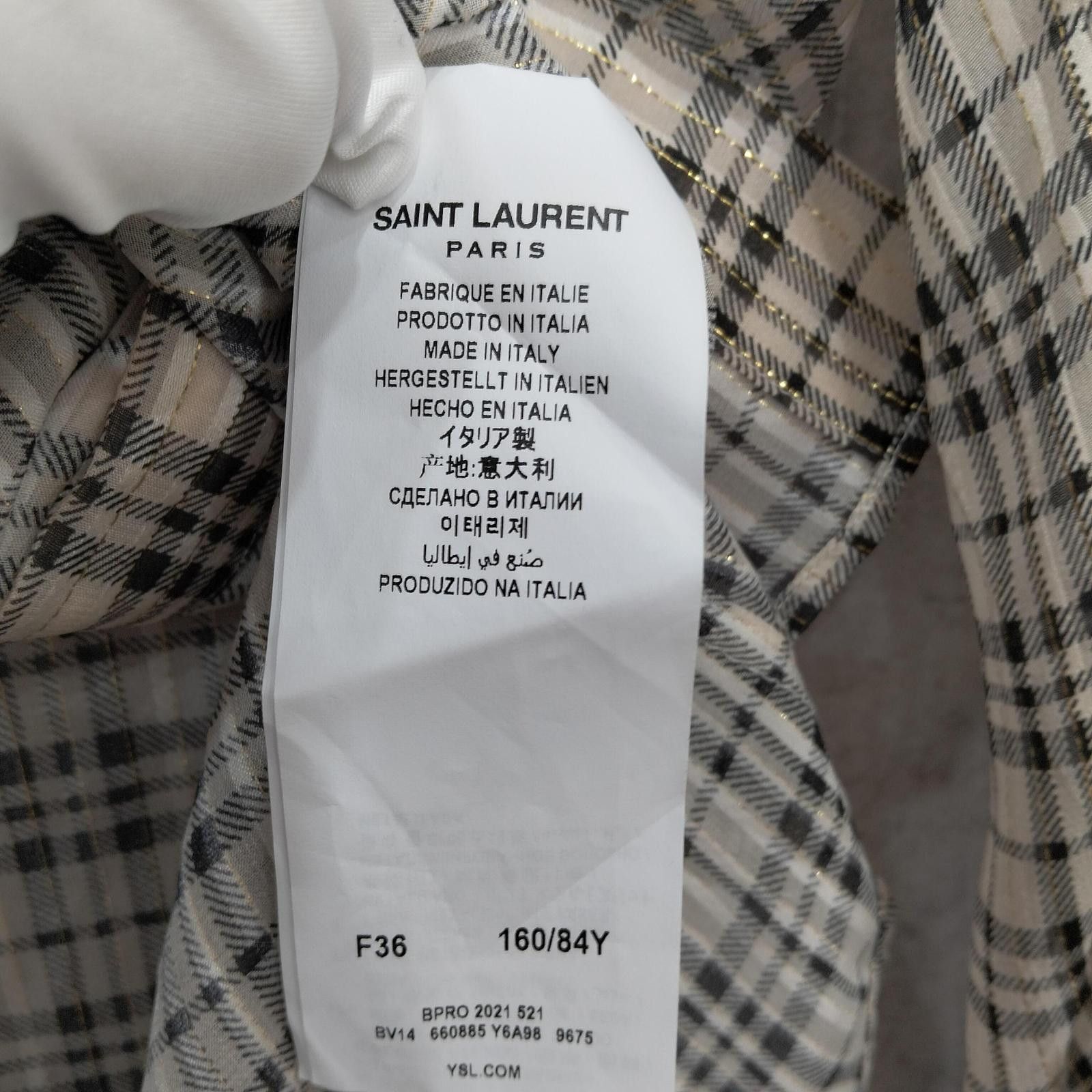 Saint Laurent Paris Saint Laurent Plaid Silk Tie-Neck Blouse Size 36 Size XS / US 0-2 / IT 36-38 - 4 Thumbnail