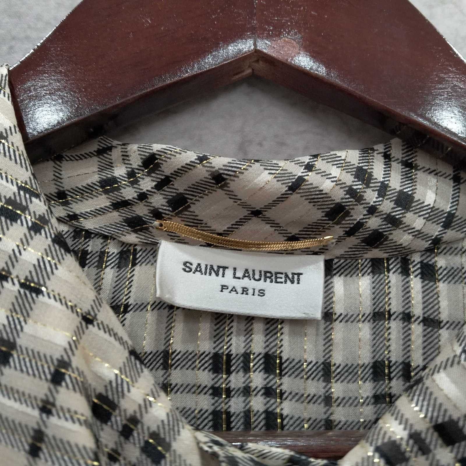 Saint Laurent Paris Saint Laurent Plaid Silk Tie-Neck Blouse Size 36 Size XS / US 0-2 / IT 36-38 - 3 Thumbnail