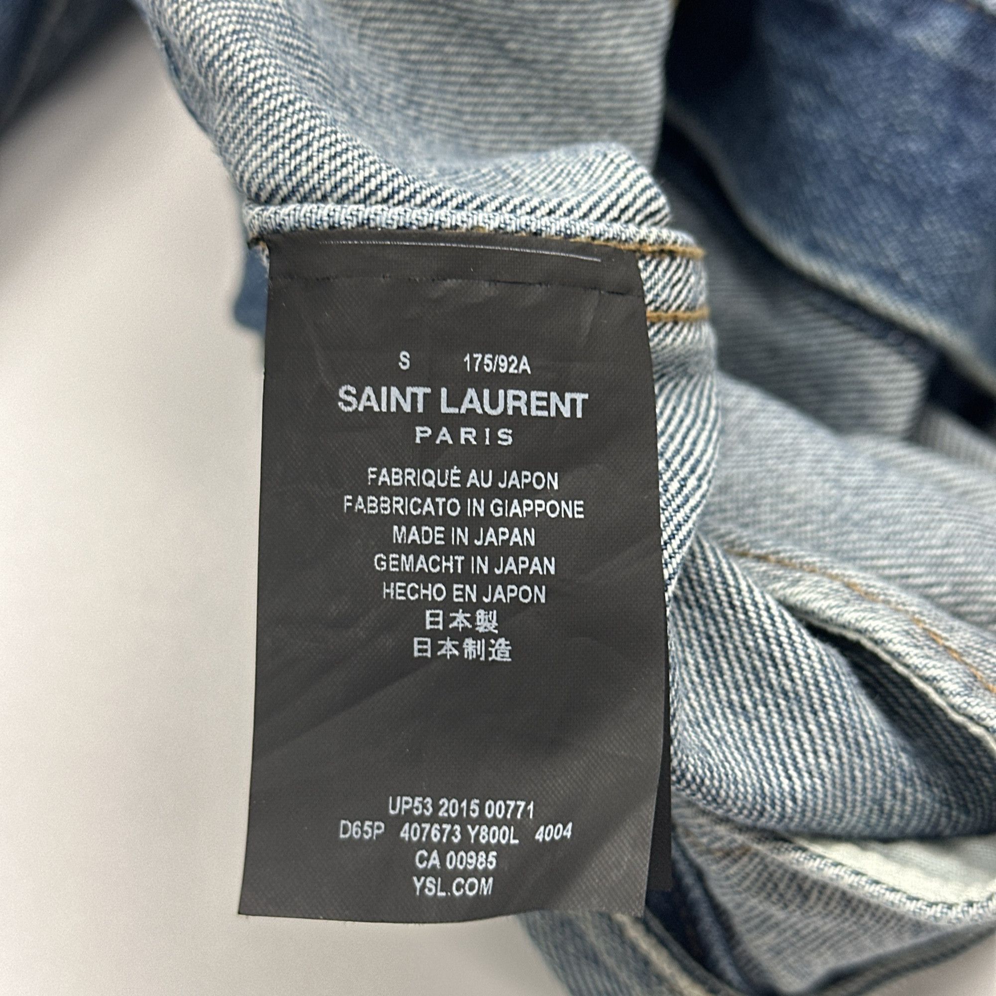 Saint Laurent Paris Saint Laurent Patch Denim Jacket Size S Size US S / EU 44-46 / 1 - 3 Thumbnail