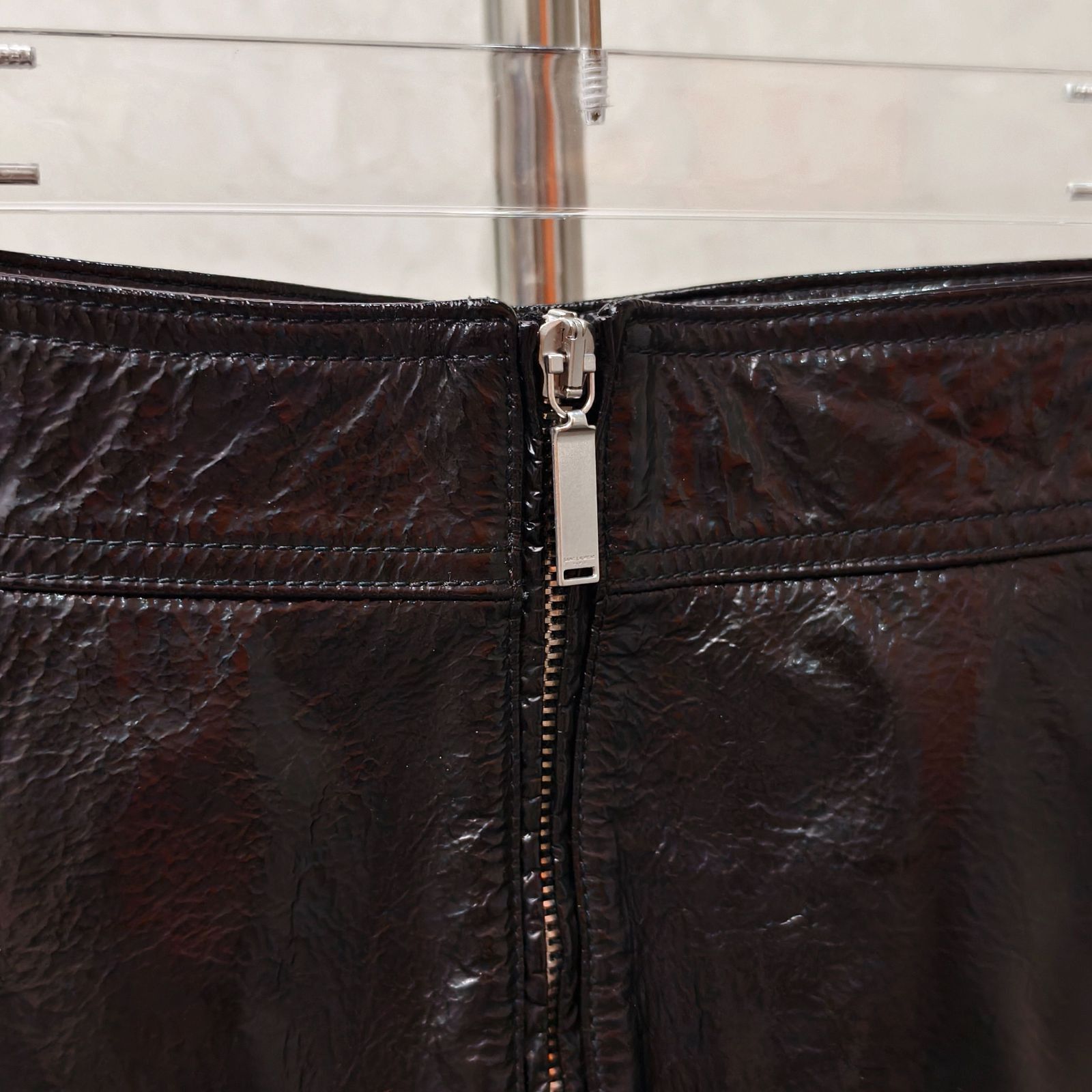 Saint Laurent Paris Saint Laurent Deer Leather Mini Skirt Size 40 Size 28" / US 6 / IT 42 - 9 Thumbnail