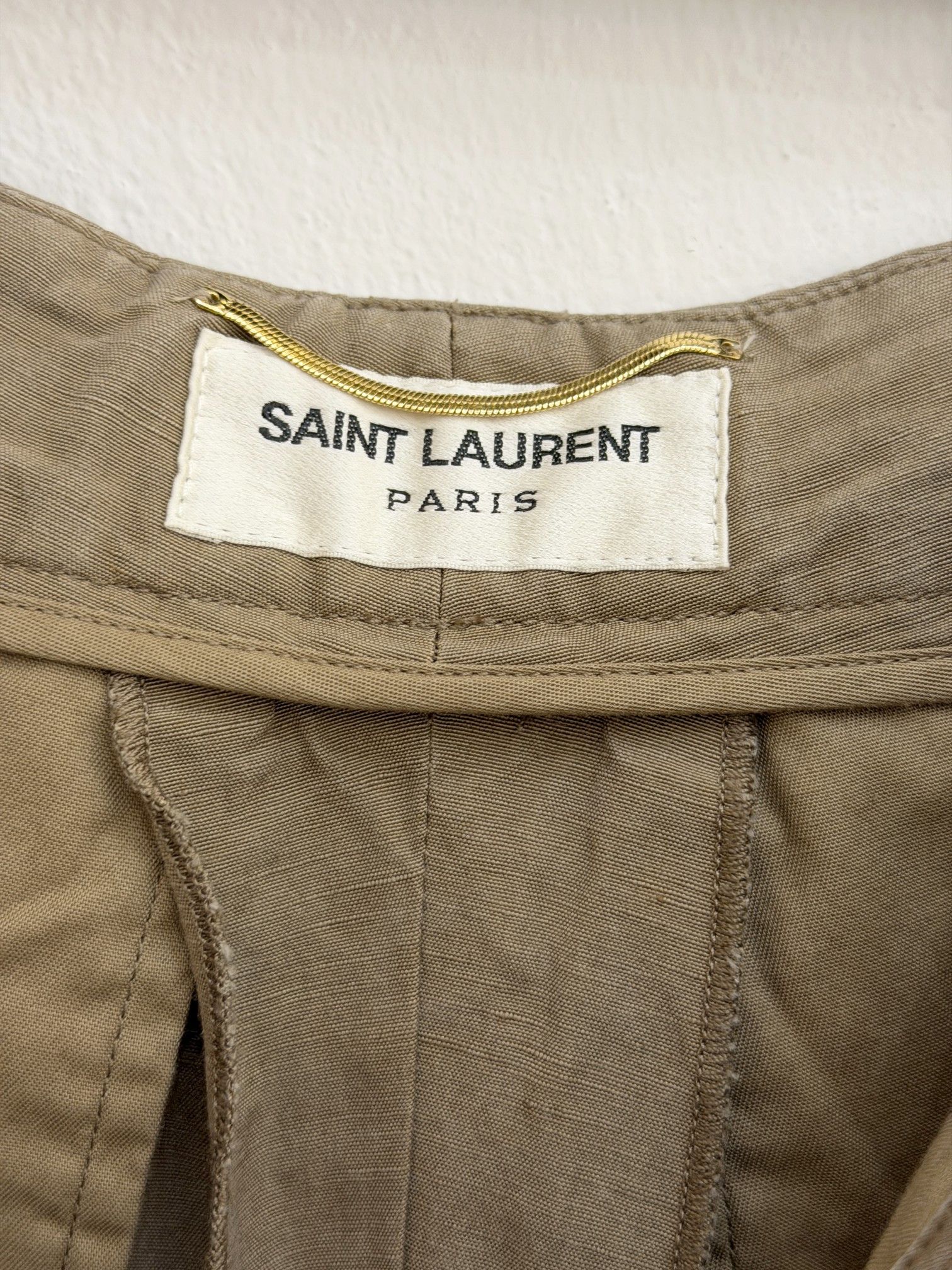 Saint Laurent Paris Saint Laurent Silk Linen Pleated Shorts F38 Size 27" / US 4 / IT 40 - 3 Thumbnail