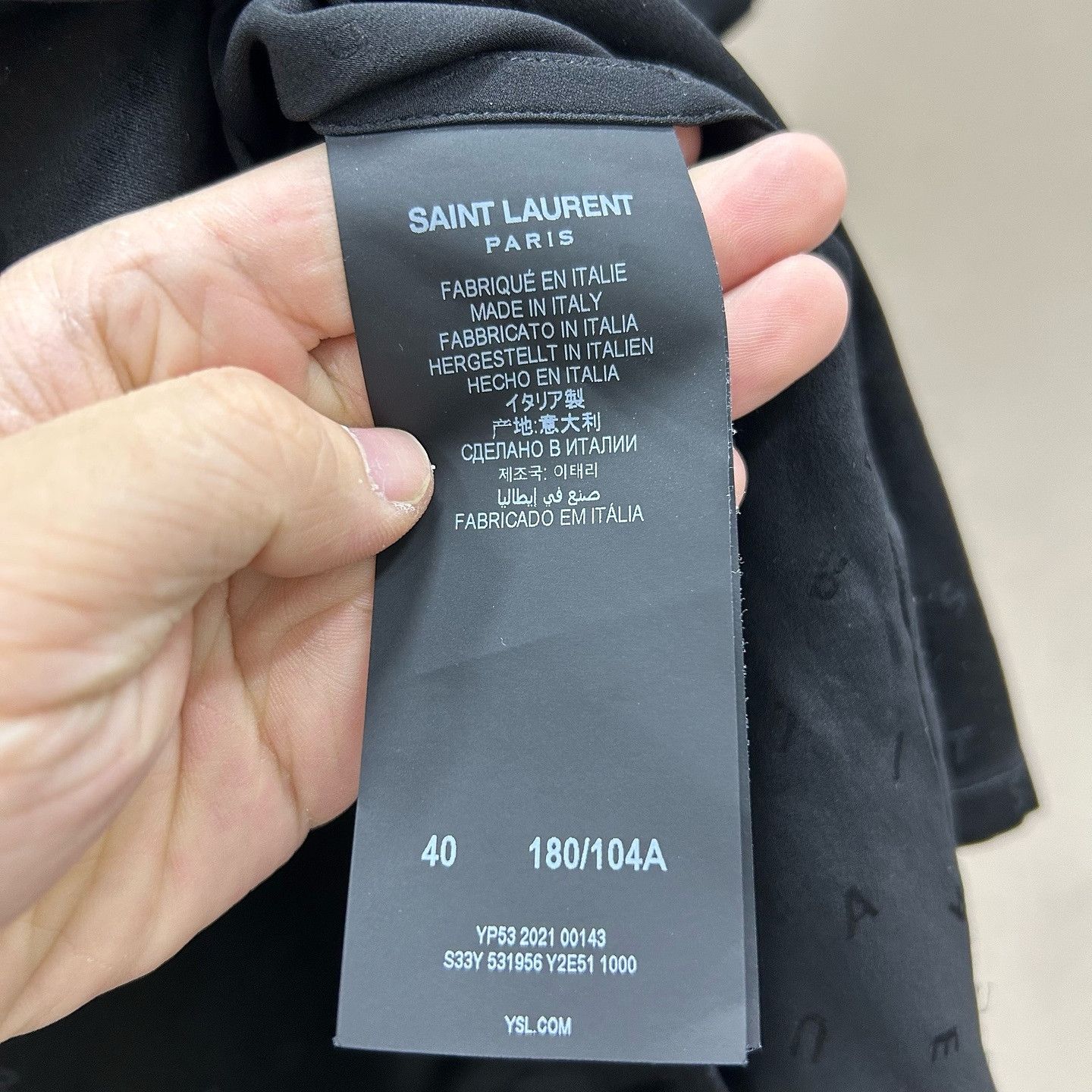 Saint Laurent Paris Saint Laurent Monogram Silk Short Sleeve Shirt Size M Size US XXS / EU 40 - 4 Thumbnail