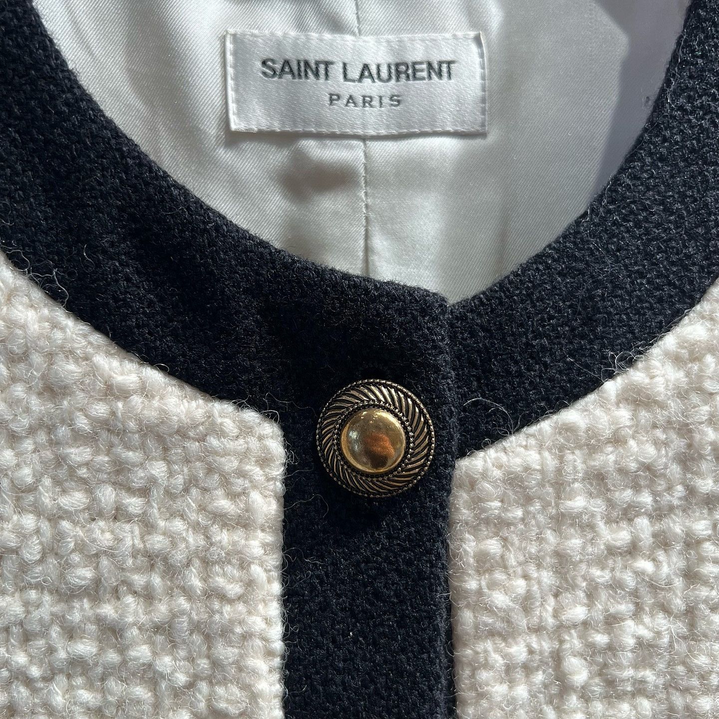 Saint Laurent Paris Saint Laurent Ivory Tweed Jacket Size 38 Size S / US 4 / IT 40 - 13 Thumbnail