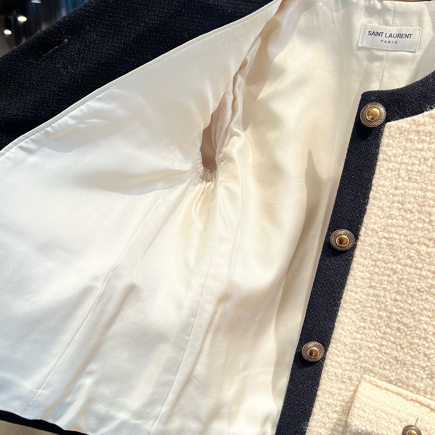 Saint Laurent Paris Saint Laurent Ivory Tweed Jacket Size 38 Size S / US 4 / IT 40 - 10 Thumbnail