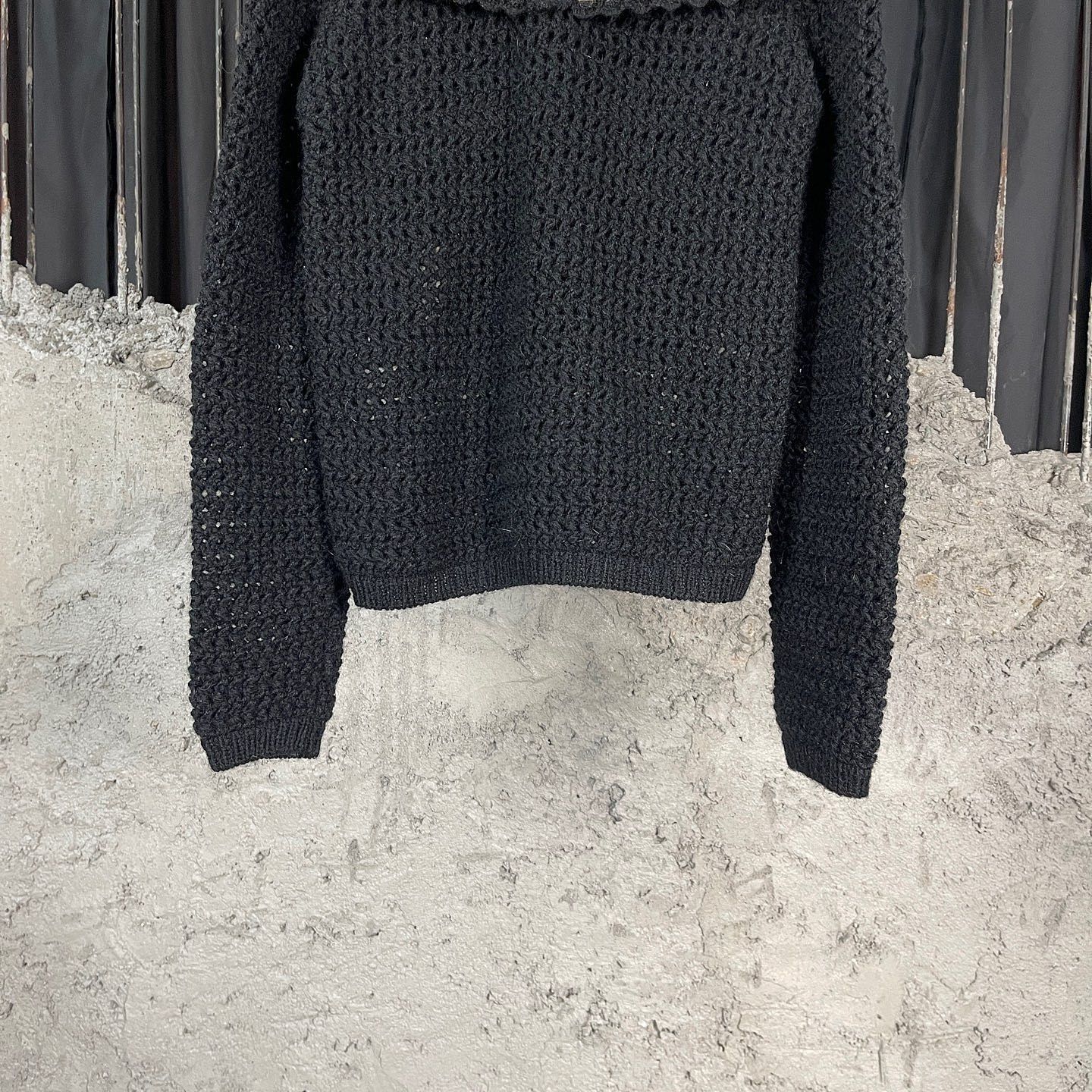 Saint Laurent Paris Saint Laurent Crochet Lace Collar Sweater Size L Size L / US 10 / IT 46 - 6 Thumbnail