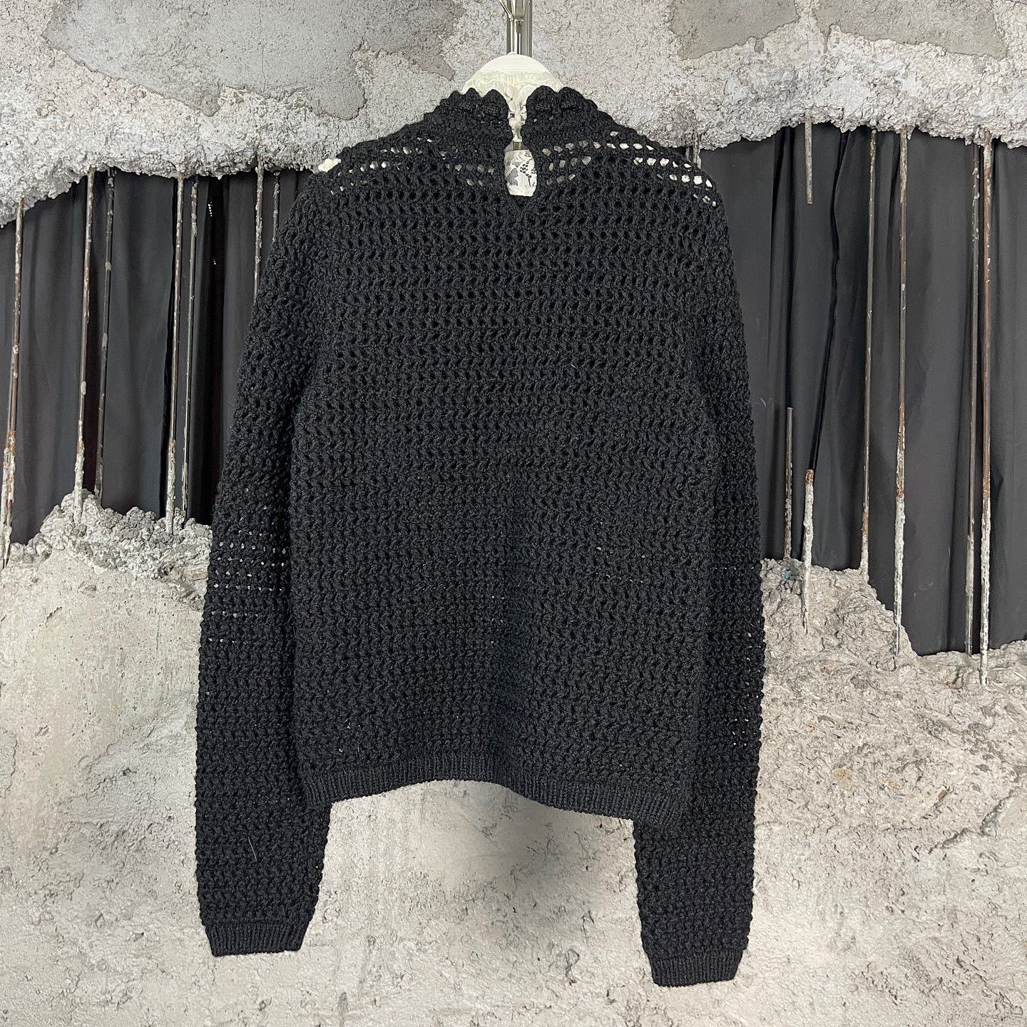 Saint Laurent Paris Saint Laurent Crochet Lace Collar Sweater Size L Size L / US 10 / IT 46 - 2 Thumbnail