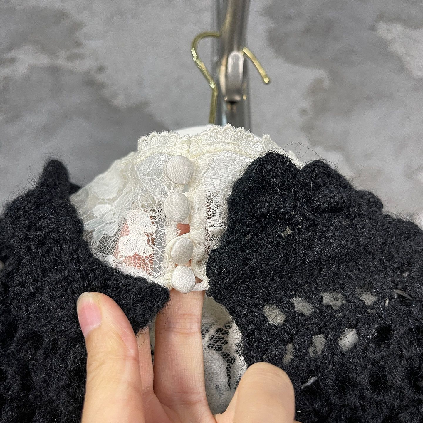 Saint Laurent Paris Saint Laurent Crochet Lace Collar Sweater Size L Size L / US 10 / IT 46 - 7 Thumbnail