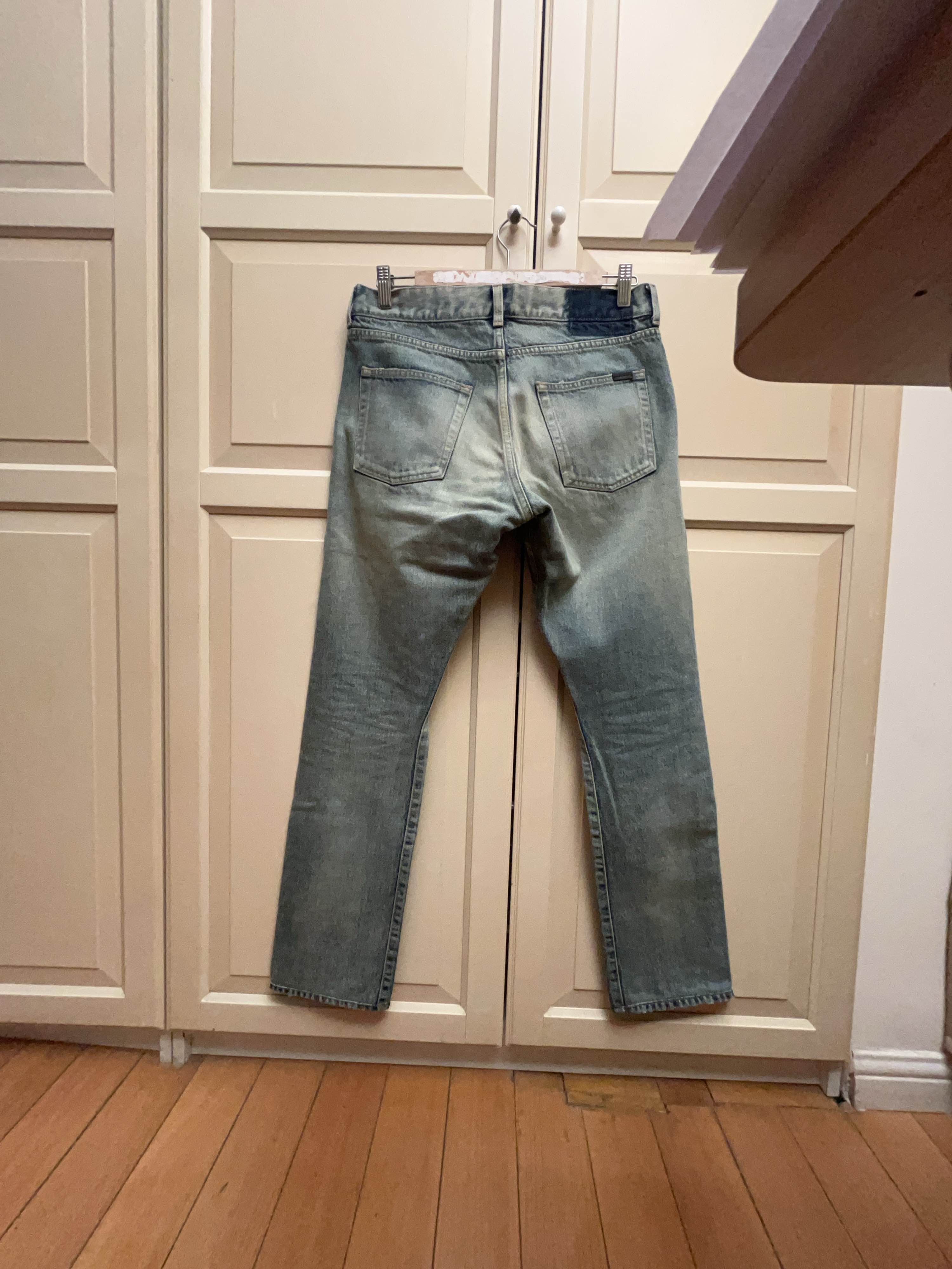 Saint Laurent Paris Saint Laurent Faded Denim Jeans Size 29 Size US 29 - 2 Thumbnail