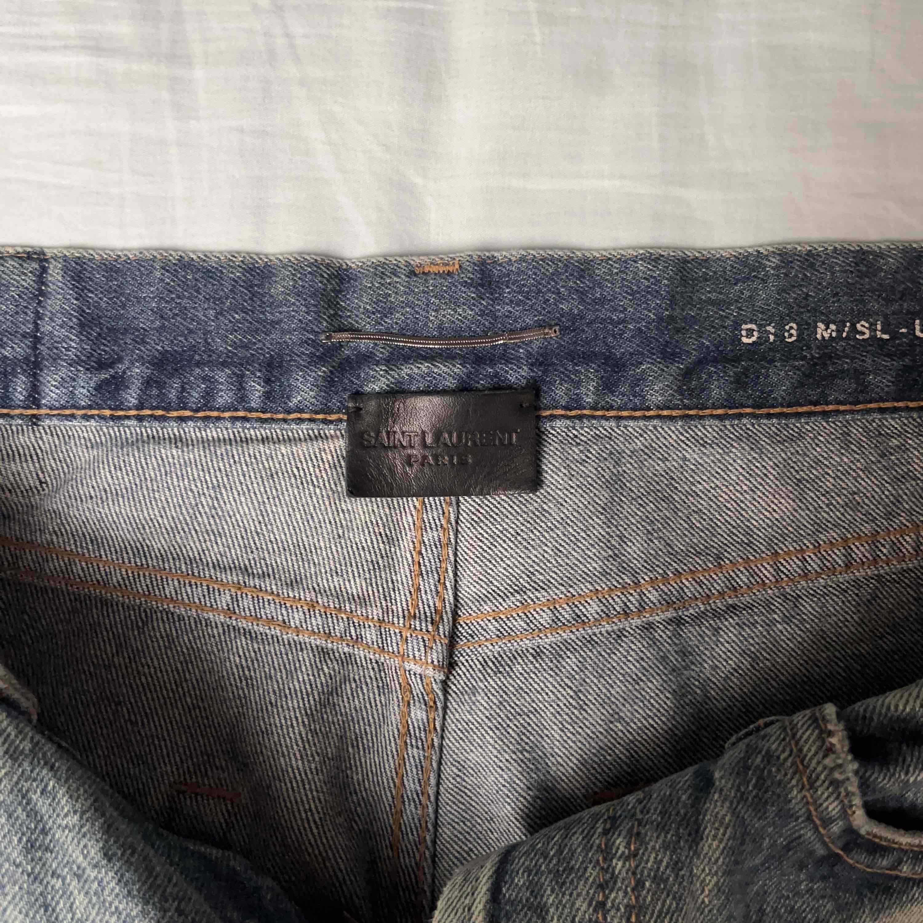 Saint Laurent Paris Saint Laurent Faded Denim Jeans Size 29 Size US 29 - 3 Thumbnail