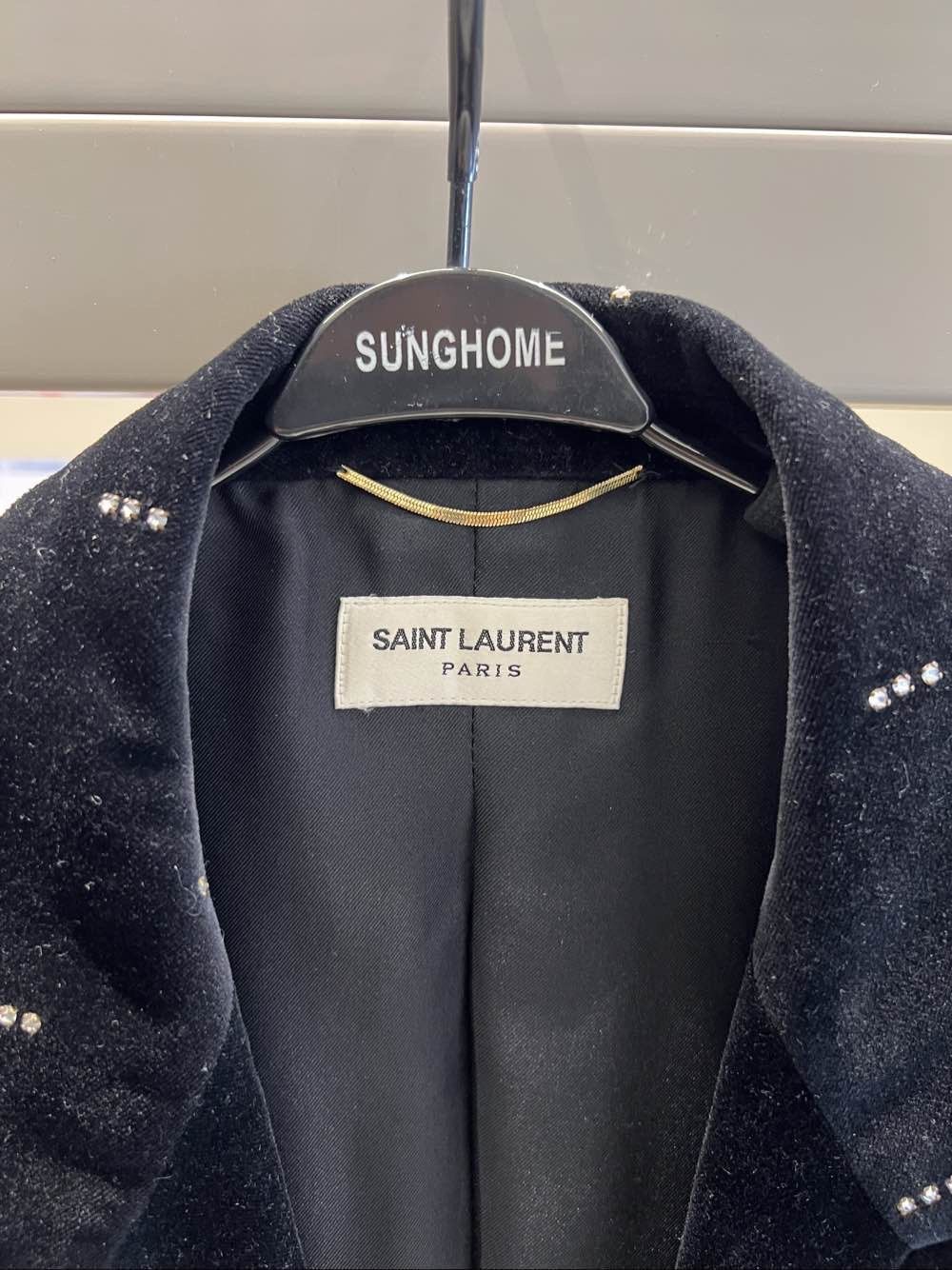 Saint Laurent Paris Saint Laurent Rhinestone Velvet Blazer Size 42 Size M / US 6-8 / IT 42-44 - 3 Thumbnail
