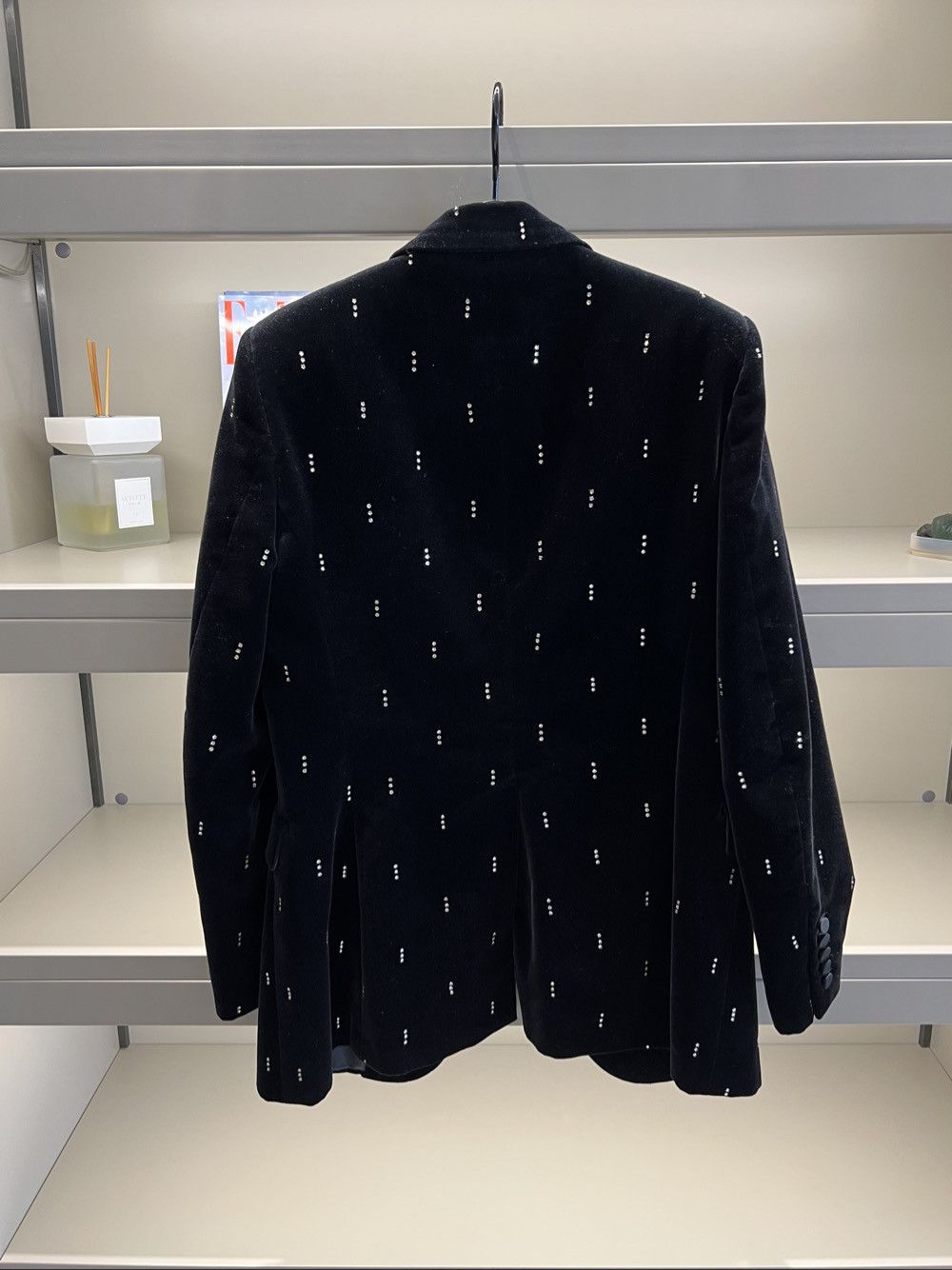 Saint Laurent Paris Saint Laurent Rhinestone Velvet Blazer Size 42 Size M / US 6-8 / IT 42-44 - 2 Thumbnail