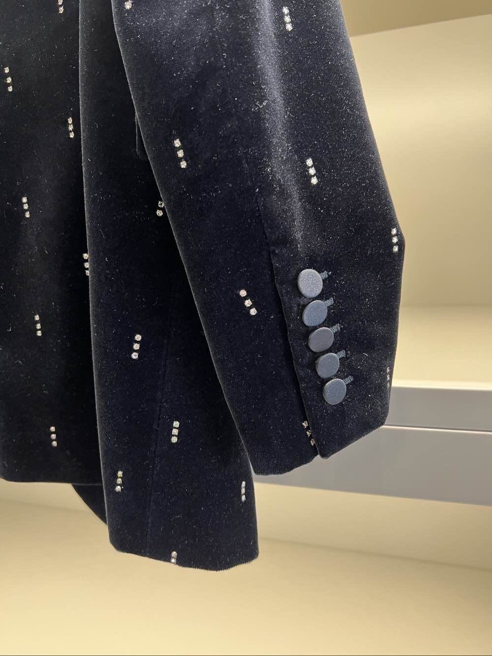 Saint Laurent Paris Saint Laurent Rhinestone Velvet Blazer Size 42 Size M / US 6-8 / IT 42-44 - 10 Thumbnail