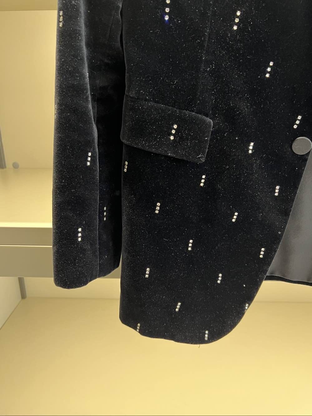 Saint Laurent Paris Saint Laurent Rhinestone Velvet Blazer Size 42 Size M / US 6-8 / IT 42-44 - 8 Thumbnail