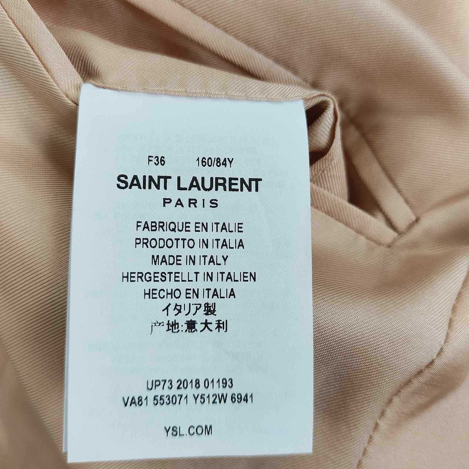 Saint Laurent Paris Saint Laurent Pink Wool Leather Trim Blazer Size F36 Size XS / US 0-2 / IT 36-38 - 4 Thumbnail