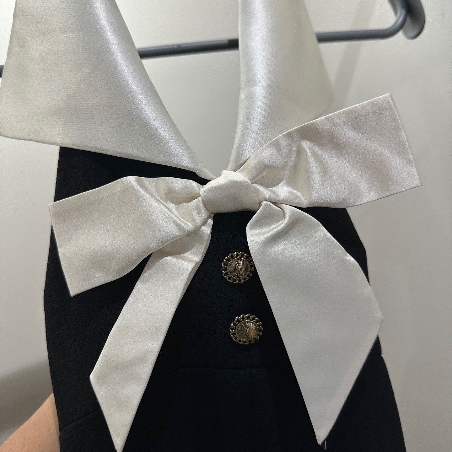 Saint Laurent Paris Saint Laurent Bow Detail Mini Dress F36 Size XS / US 0-2 / IT 36-38 - 6 Thumbnail
