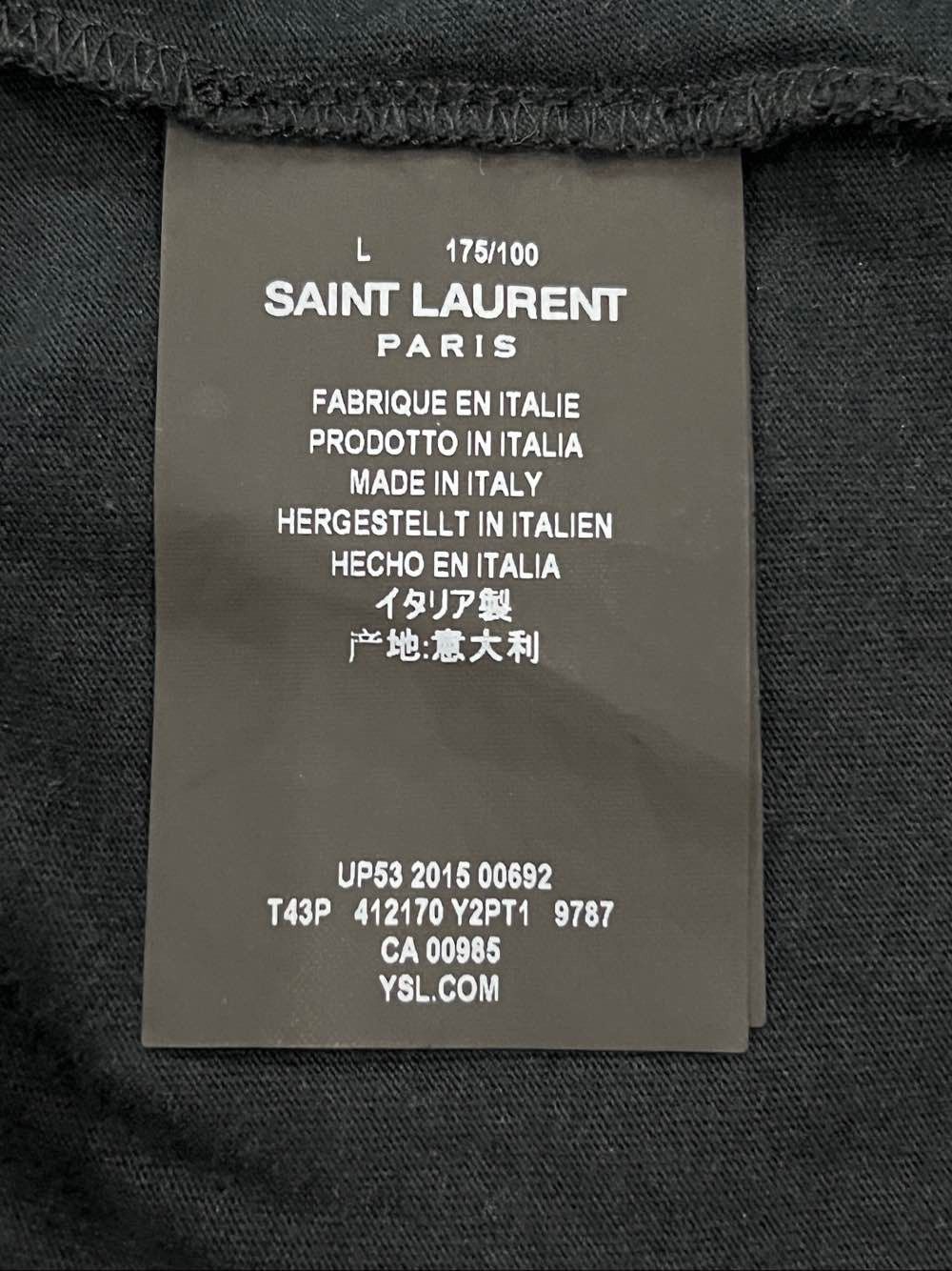Saint Laurent Paris Saint Laurent Tuxedo Print T-Shirt Size L Size US L / EU 52-54 / 3 - 4 Thumbnail