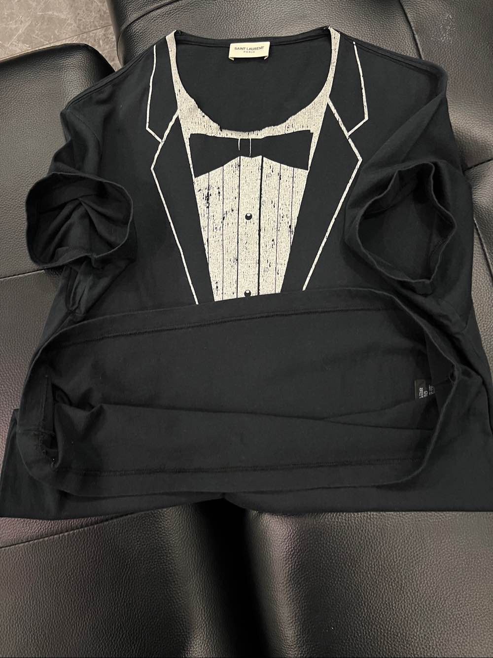 Saint Laurent Paris Saint Laurent Tuxedo Print T-Shirt Size L Size US L / EU 52-54 / 3 - 8 Thumbnail
