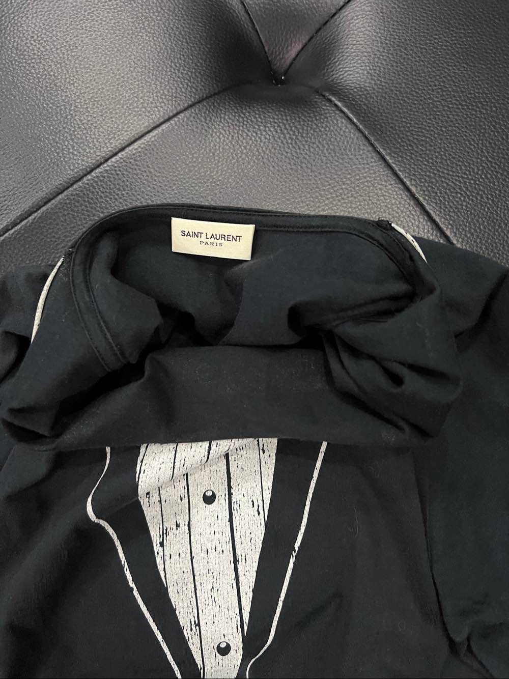 Saint Laurent Paris Saint Laurent Tuxedo Print T-Shirt Size L Size US L / EU 52-54 / 3 - 7 Thumbnail