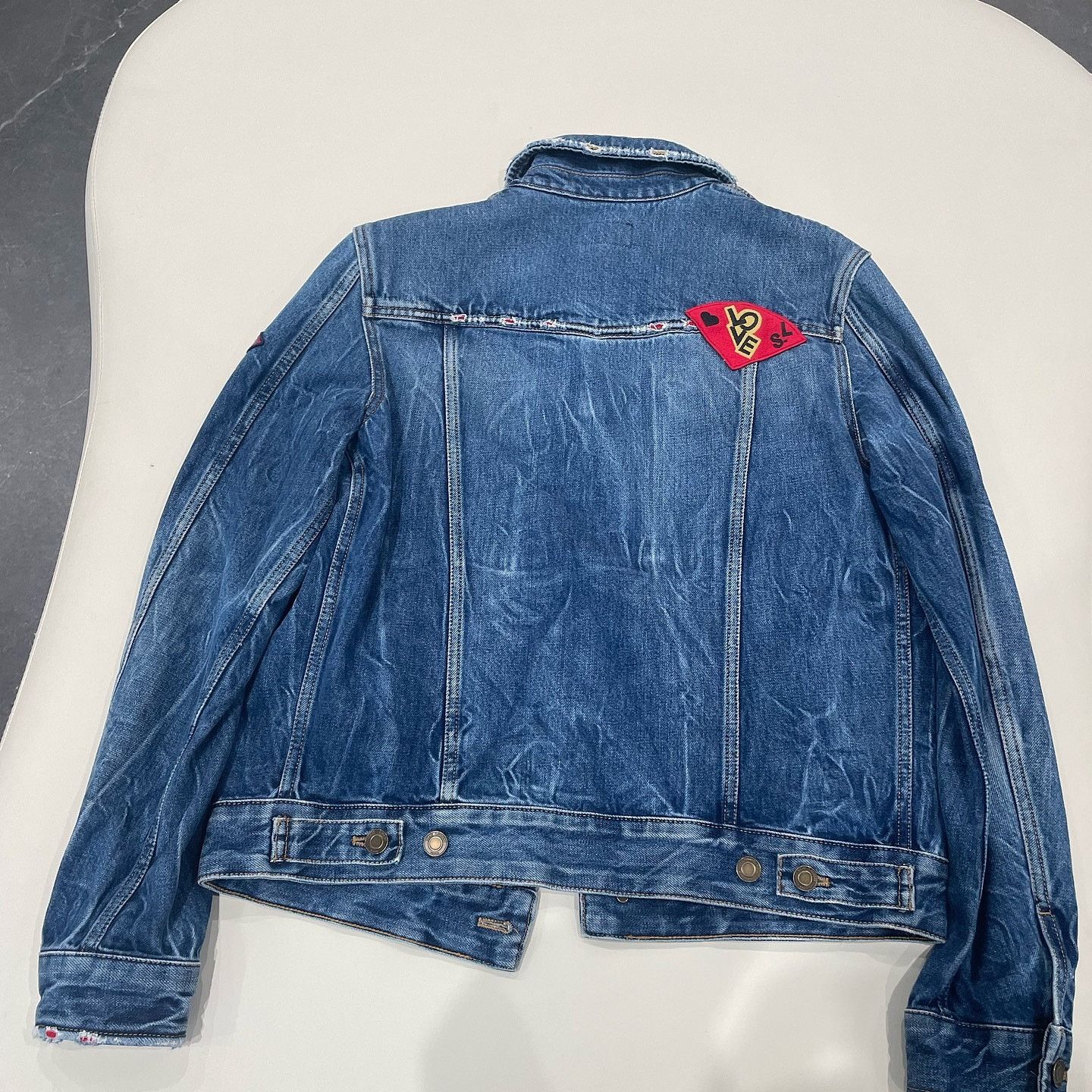 Saint Laurent Paris Saint Laurent Patchwork Denim Jacket Size XS Size US XS / EU 42 / 0 - 2 Thumbnail