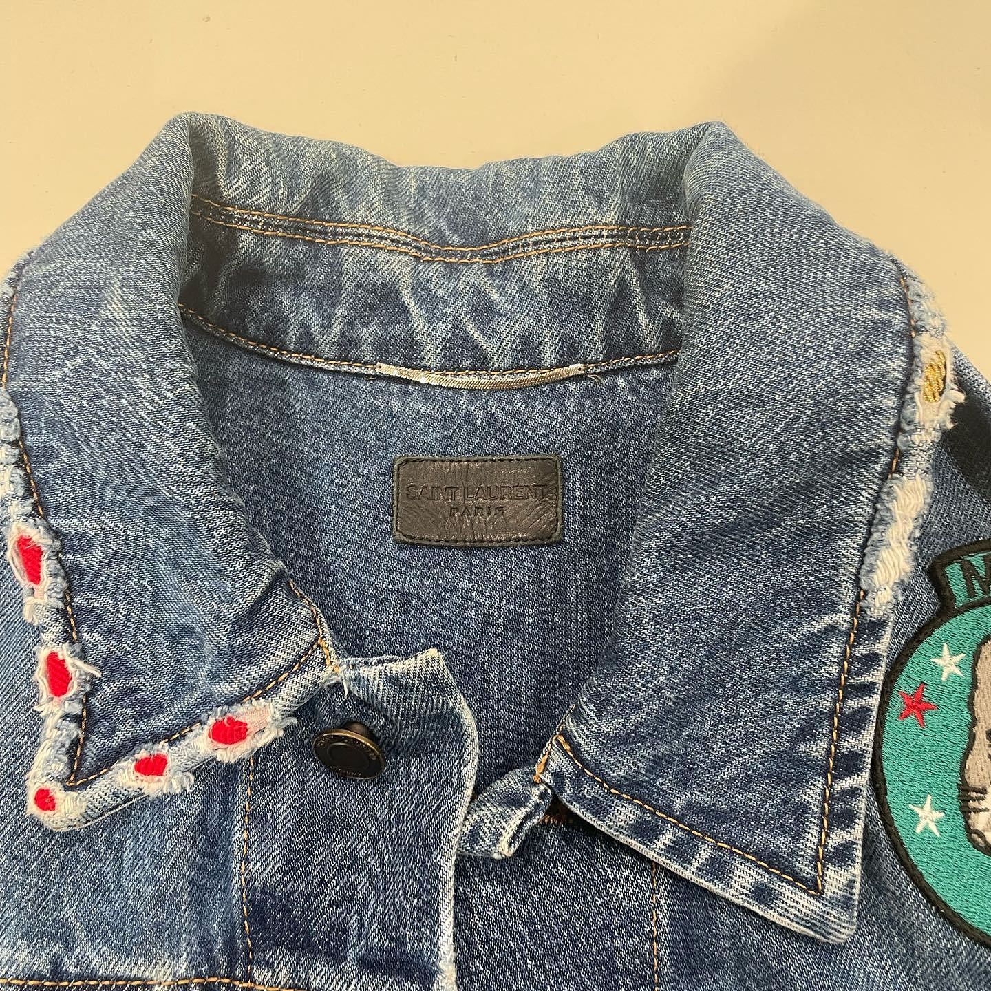 Saint Laurent Paris Saint Laurent Patchwork Denim Jacket Size XS Size US XS / EU 42 / 0 - 3 Thumbnail