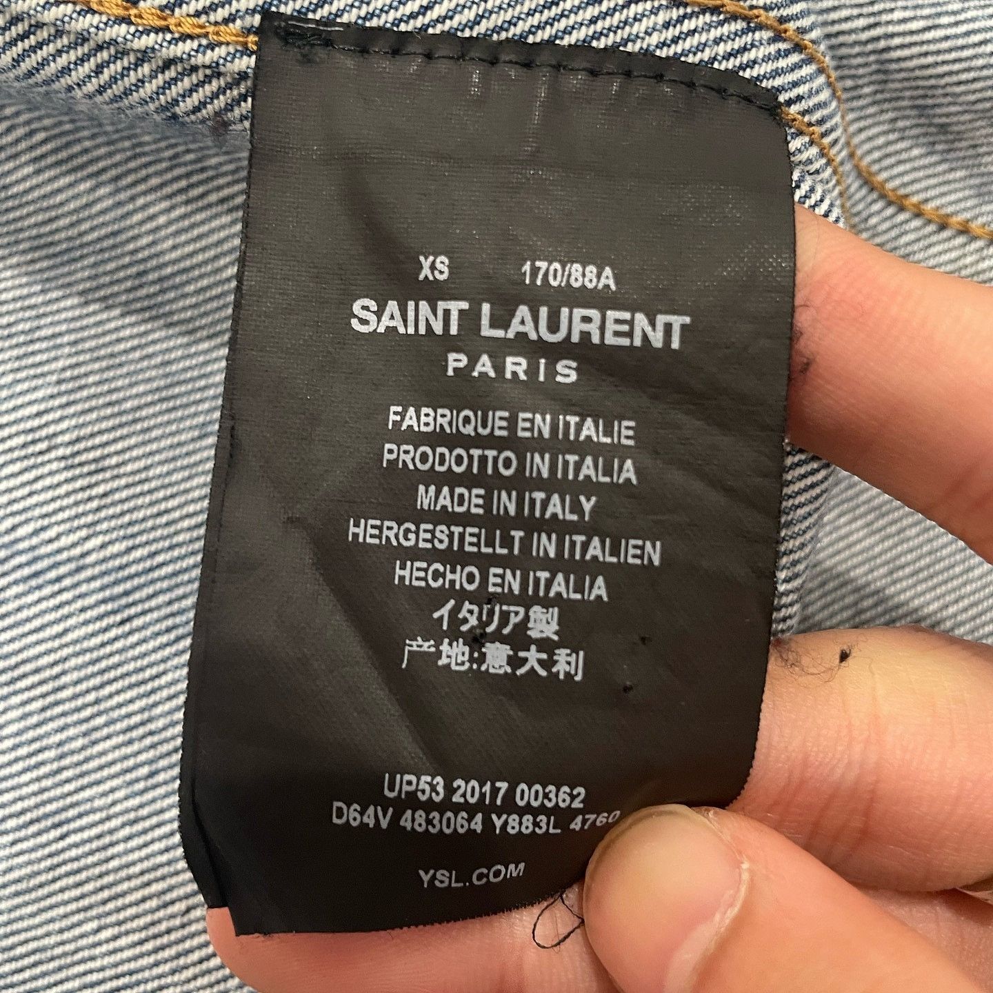 Saint Laurent Paris Saint Laurent Patchwork Denim Jacket Size XS Size US XS / EU 42 / 0 - 4 Thumbnail