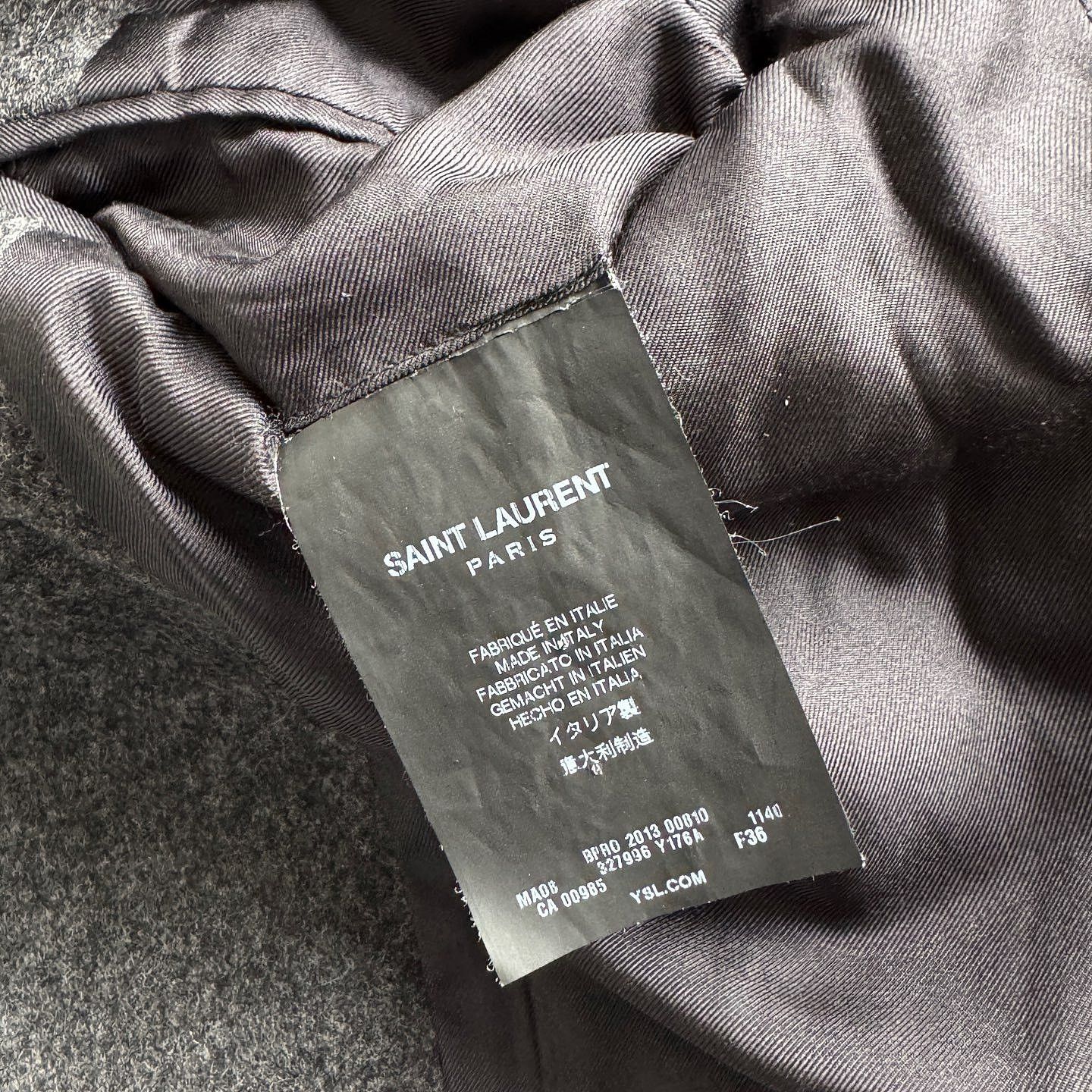 Saint Laurent Paris Saint Laurent Grey Wool Coat Size 36 Size XS / US 0-2 / IT 36-38 - 4 Thumbnail